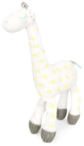 Finn + Emma Organic Cotton Knit Baby Rattle Toy - Amelia The Giraffe Teether for Boys & Girls | Perfect for Newborn Gifts, Baby Showers & Early Sensory Development