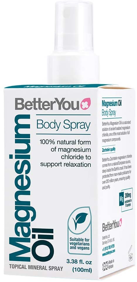 BetterYou Magnesium Oil Original Spray 100ml - Natural Muscle Recovery & Relaxation Supplement for Athletes, Sleep Support & Stress Relief - Perfect for Post-Workout Recovery & Nighttime Relaxation