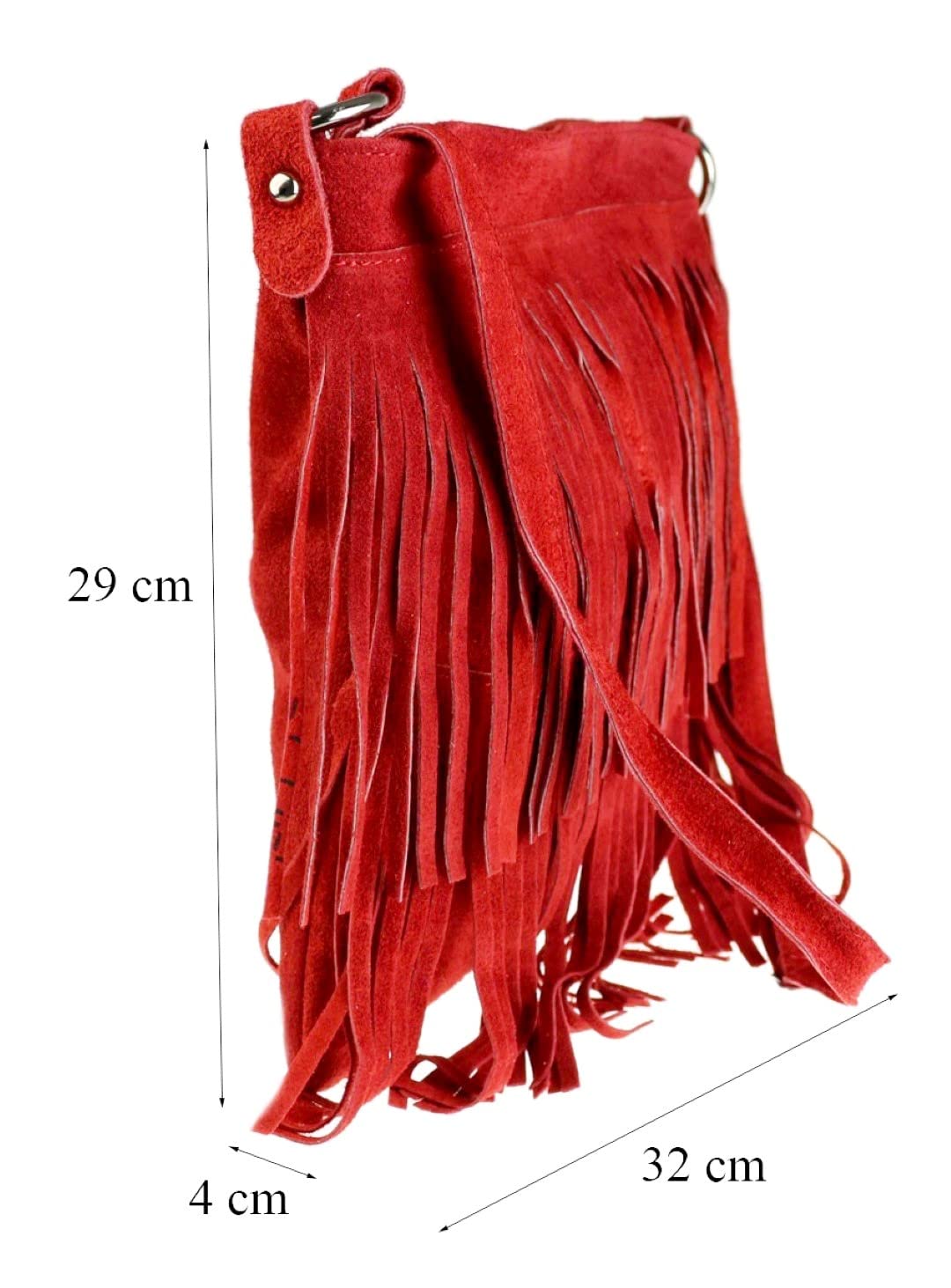Stylish Women's Suede Fringe Shoulder Bag - Crossbody Slouch Purse for Everyday Use | Trendy Boho Handbag for Work, Travel & Casual Outings