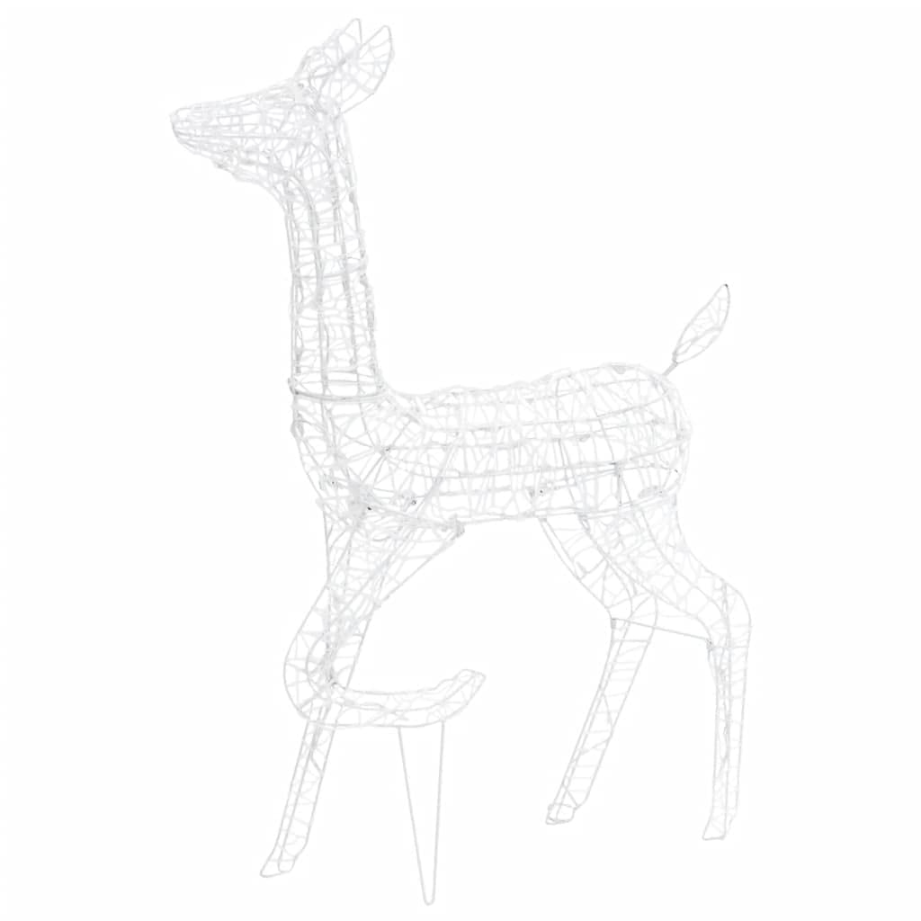 vidaXL Acrylic Reindeer Family Christmas Decoration with 300 LED Lights - Cold White - Indoor/Outdoor Use - 8 Lighting Modes - Set of 3 - Perfect for Holiday Home Decor, Yard Display and Christmas Party Decoration