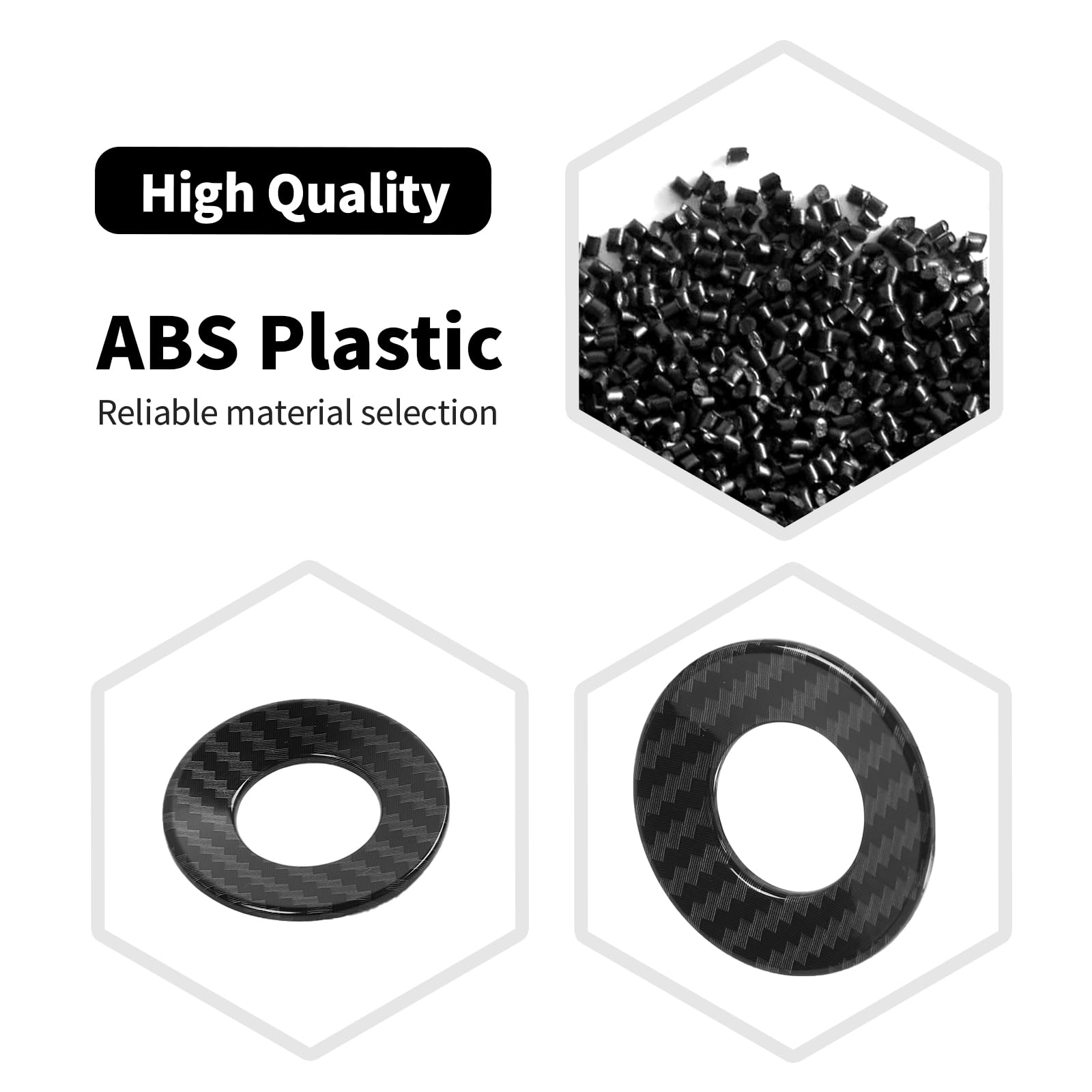 Jeep JL Push Start Stop Button Cover Trim Ring - Carbon Fiber Interior Accessories for Wrangler JL JLU & Gladiator JT (2018-2024) | Upgrade Your Ride's Interior Style & Protection