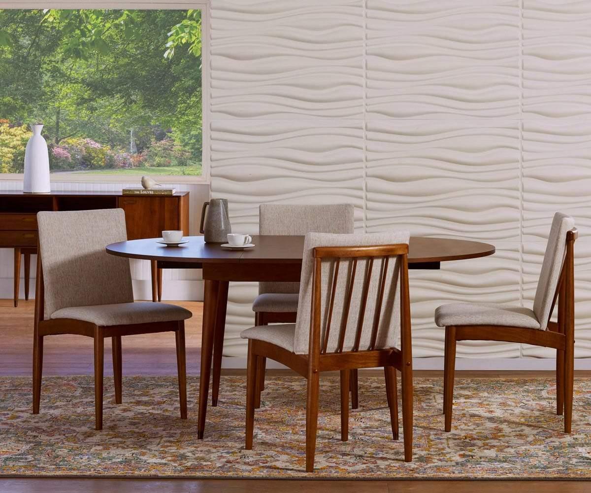 Holfred Round Extendable Dining Table - Expandable for 6 to 8 People - Perfect for Small Spaces & Family Gatherings