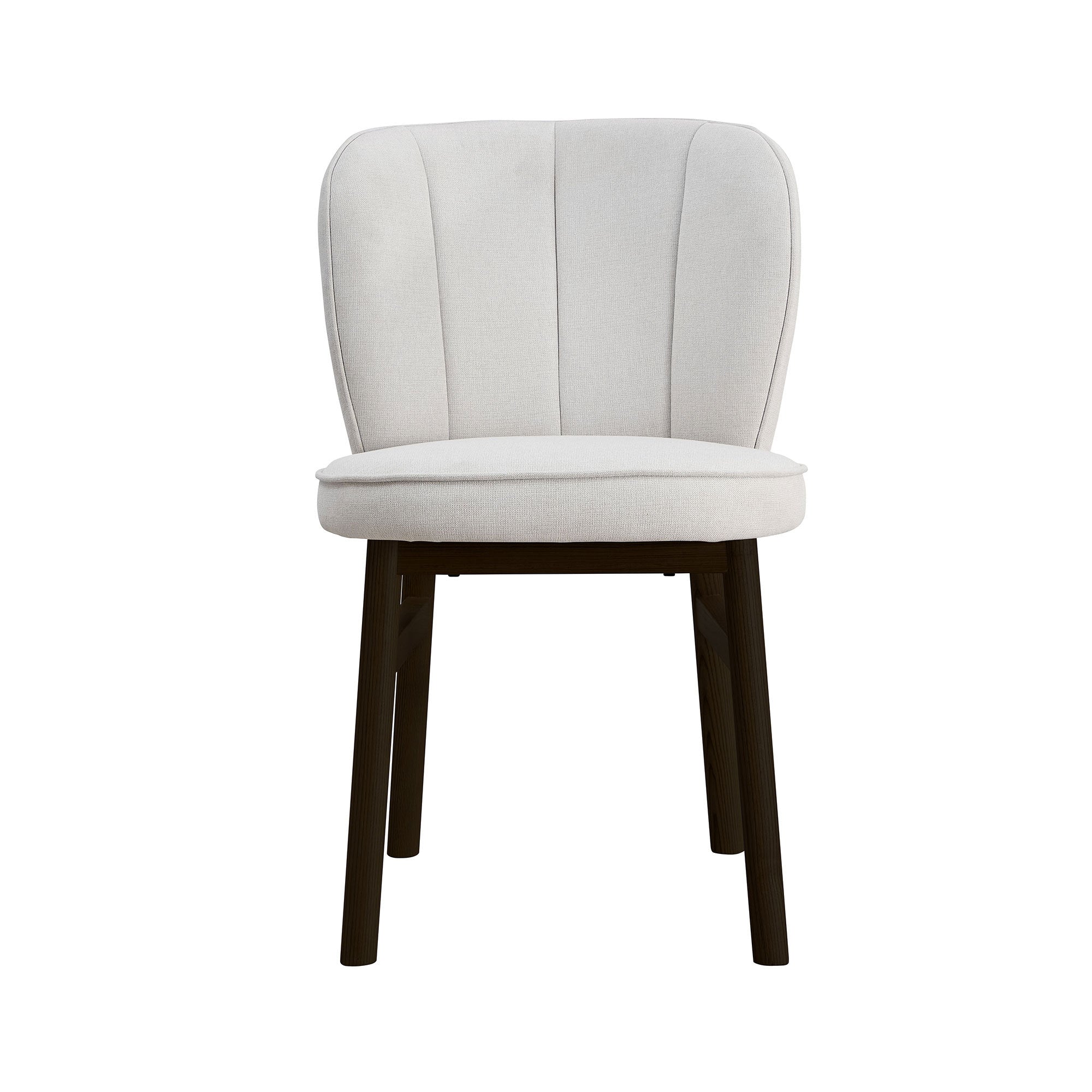 1 PC Modern Wooden Frame Upholstered Shell Dining Chair - Armless Kitchen Chair for Living Room, Restaurant & Cafe - Comfortable Seating for Home Dining & Commercial Spaces
