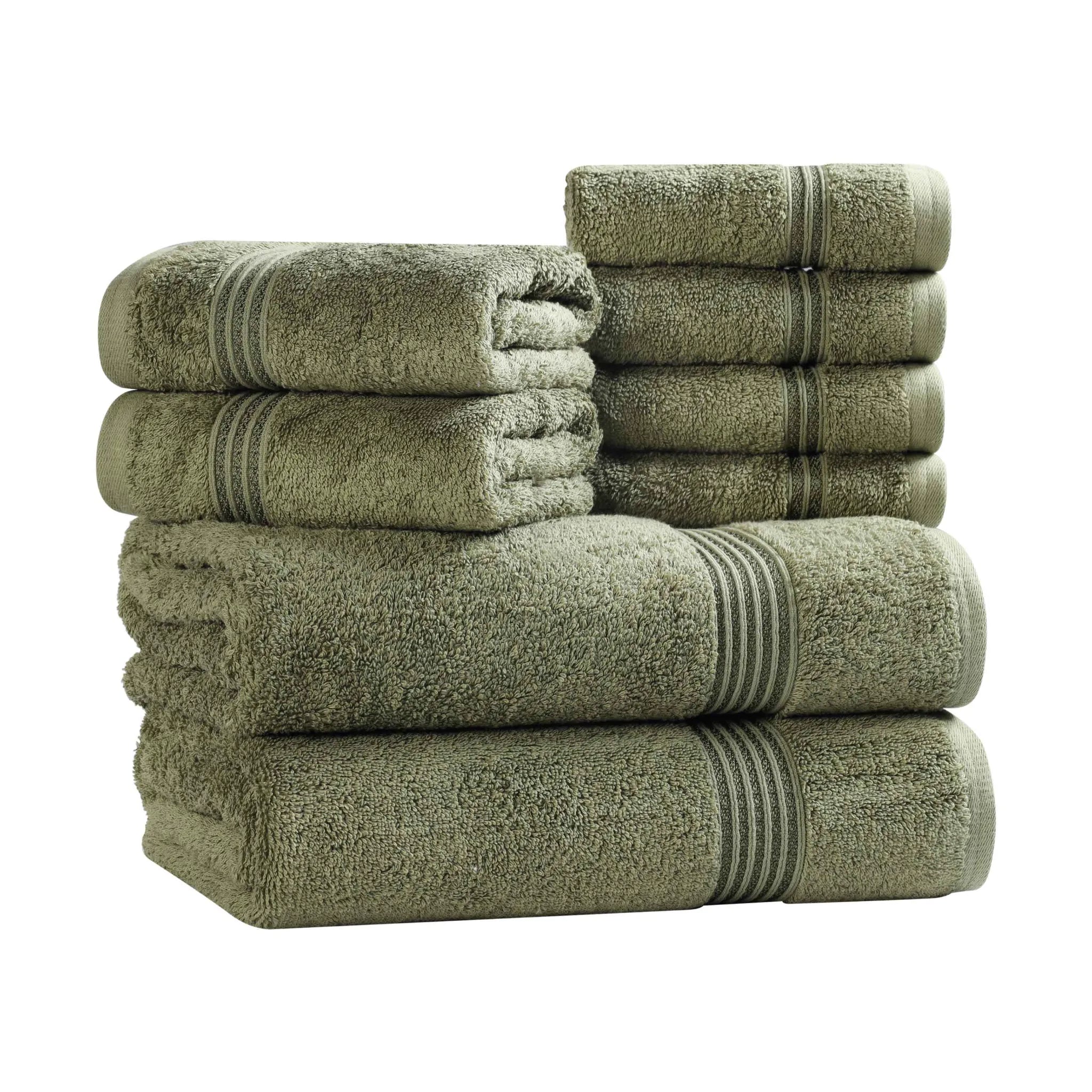 Premium Heritage Egyptian Cotton Plush Heavyweight 8-Piece Bath Towel Set - Ultra Soft & Absorbent for Spa, Luxury Hotel & Home Bathroom Use