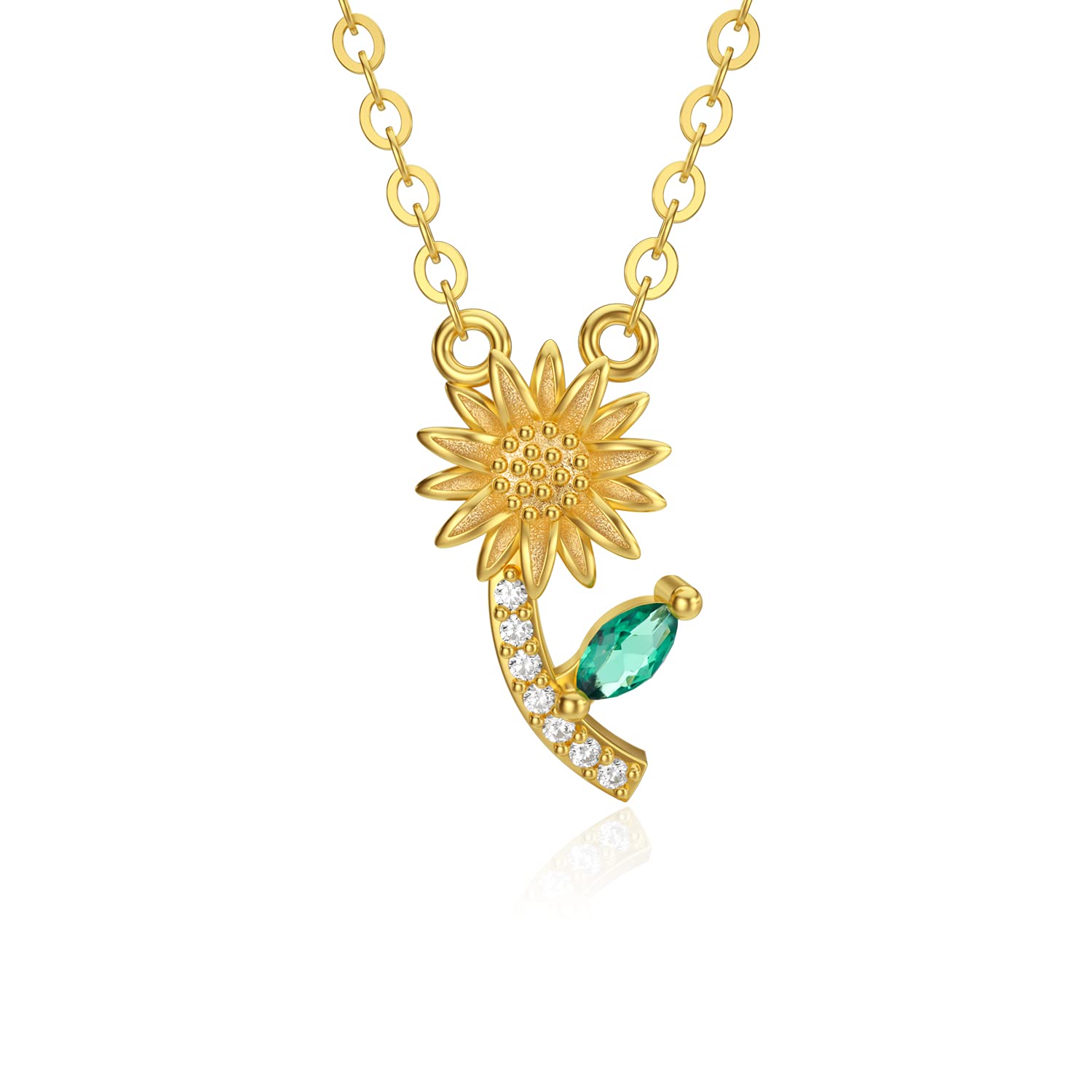 14K Solid Gold Flower Pendant Necklace for Women - Elegant Floral Jewelry Gift for Wife, Mother, Girlfriend - Perfect for Birthday, Anniversary, Mother's Day - Ideal for Weddings, Date Nights, Special Occasions