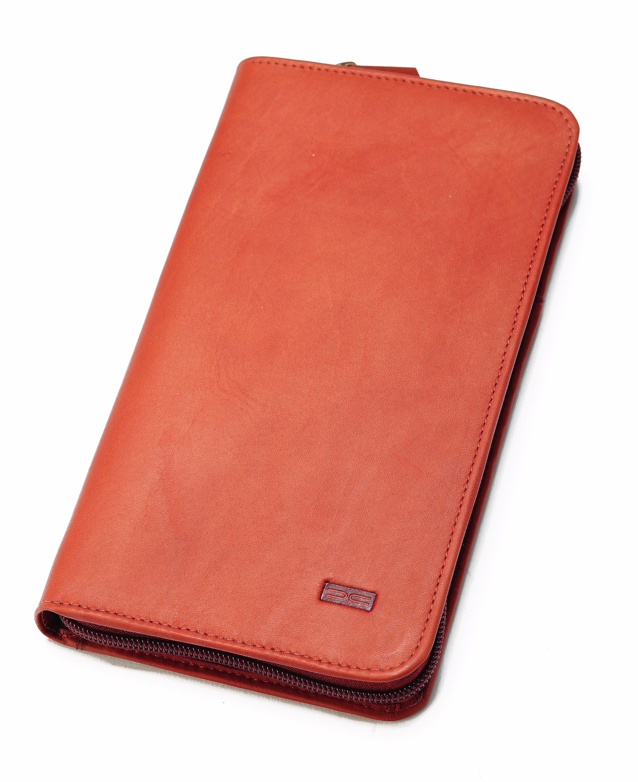 Claire Chase RFID Blocking Travel Wallet for Women - Genuine Leather Saddle Brown Passport Holder - Perfect for Airplane, Cruise & International Trips