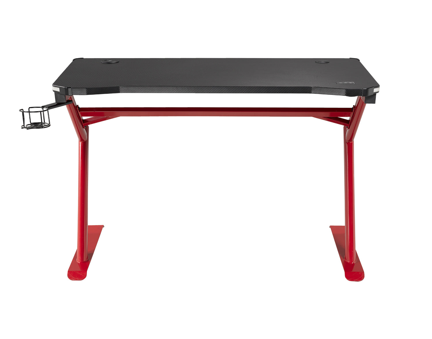 Premium Gaming Desk with LED Lights - Black/Red Ergonomic Computer Desk for PC & Console Gamers - Perfect for Streaming, Esports & Home Office Setup