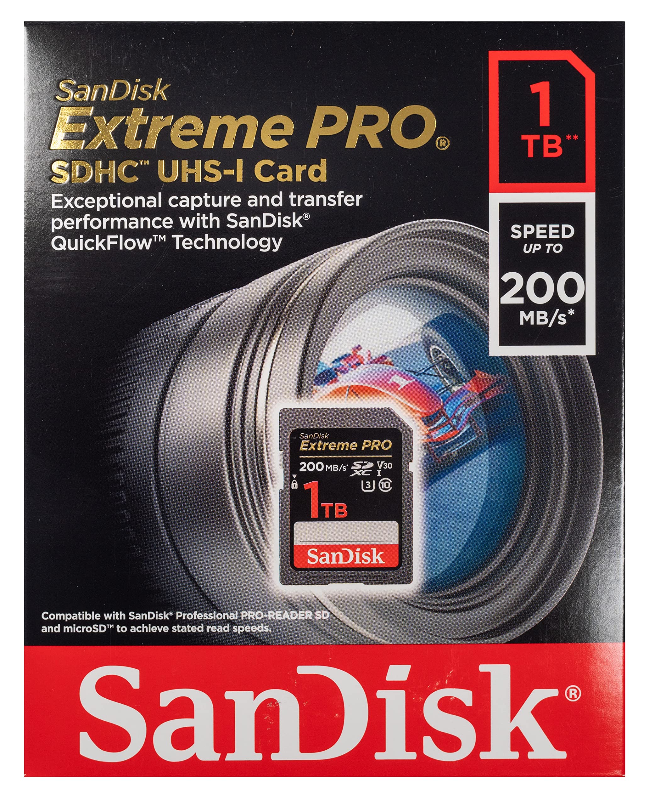 SanDisk 1TB Extreme Pro SDXC UHS-II V90 Memory Card - High Speed Class 10 for Canon EOS R3, R5, R6 Mirrorless Cameras - Bundle with Micro SD Card Reader - Perfect for 4K Video, Burst Photography & Professional Photography Workflow