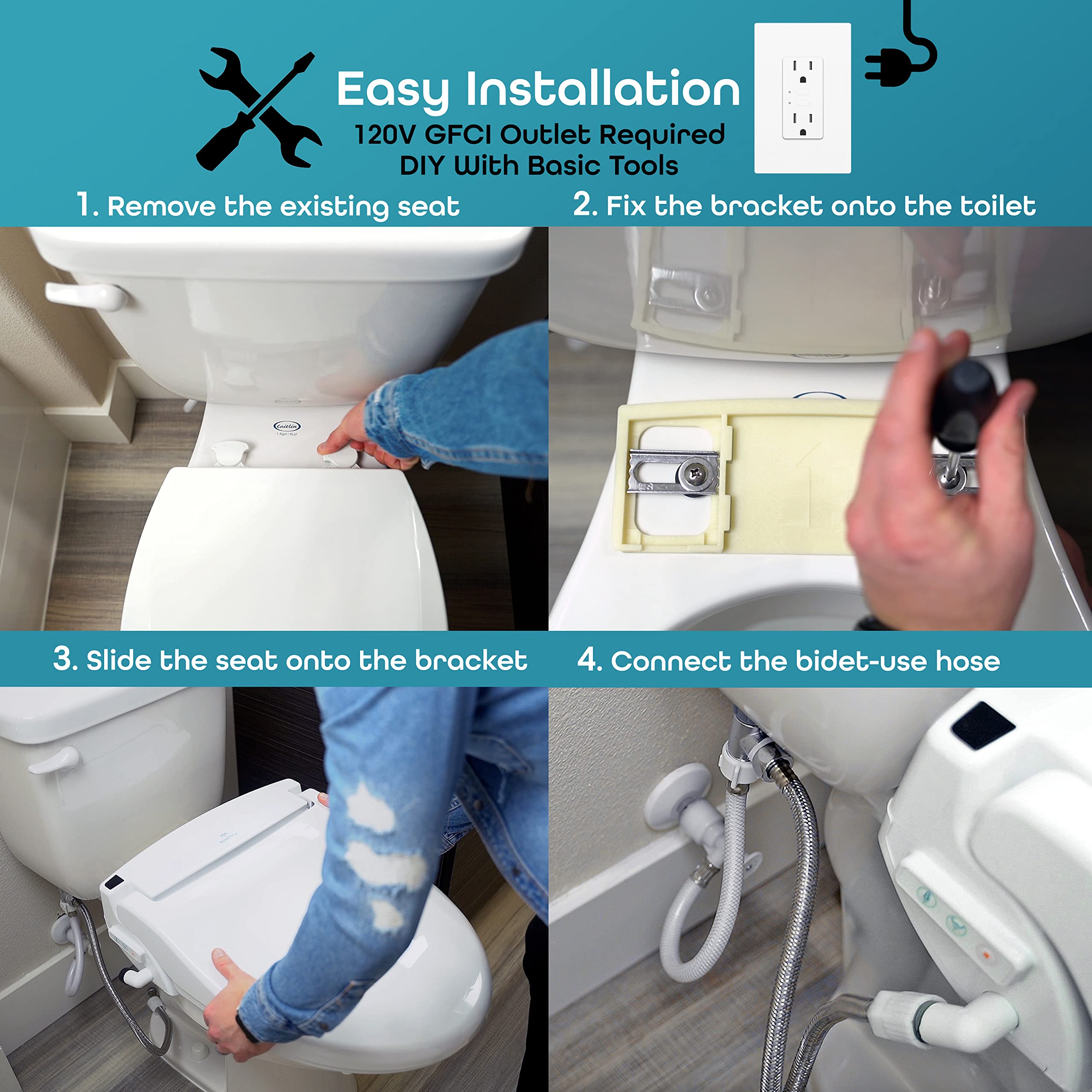 BidetMate 1000 Series Smart Bidet Toilet Seat - Heated Seat & Water, Warm Air Dryer, Wireless Remote Control - Self-Cleaning Electric Bidet with Adjustable Nozzle & Multiple Wash Modes - Perfect for Elderly, Disabled & Luxury Bathroom Upgrade - Fits Elongated Toilets