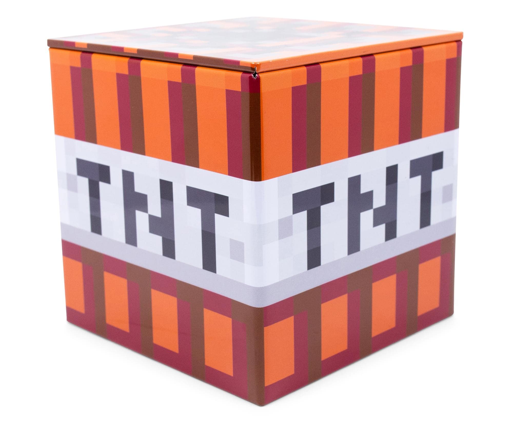 **Minecraft TNT 4-Inch Tin Storage Box with Lid - Organizer Cube for Toys, Home Decor & Playroom Accessories | Perfect for Video Game Collectibles, Gifts & Closet Organization | Great for Kids' Rooms, Gaming Setups & Party Favors**