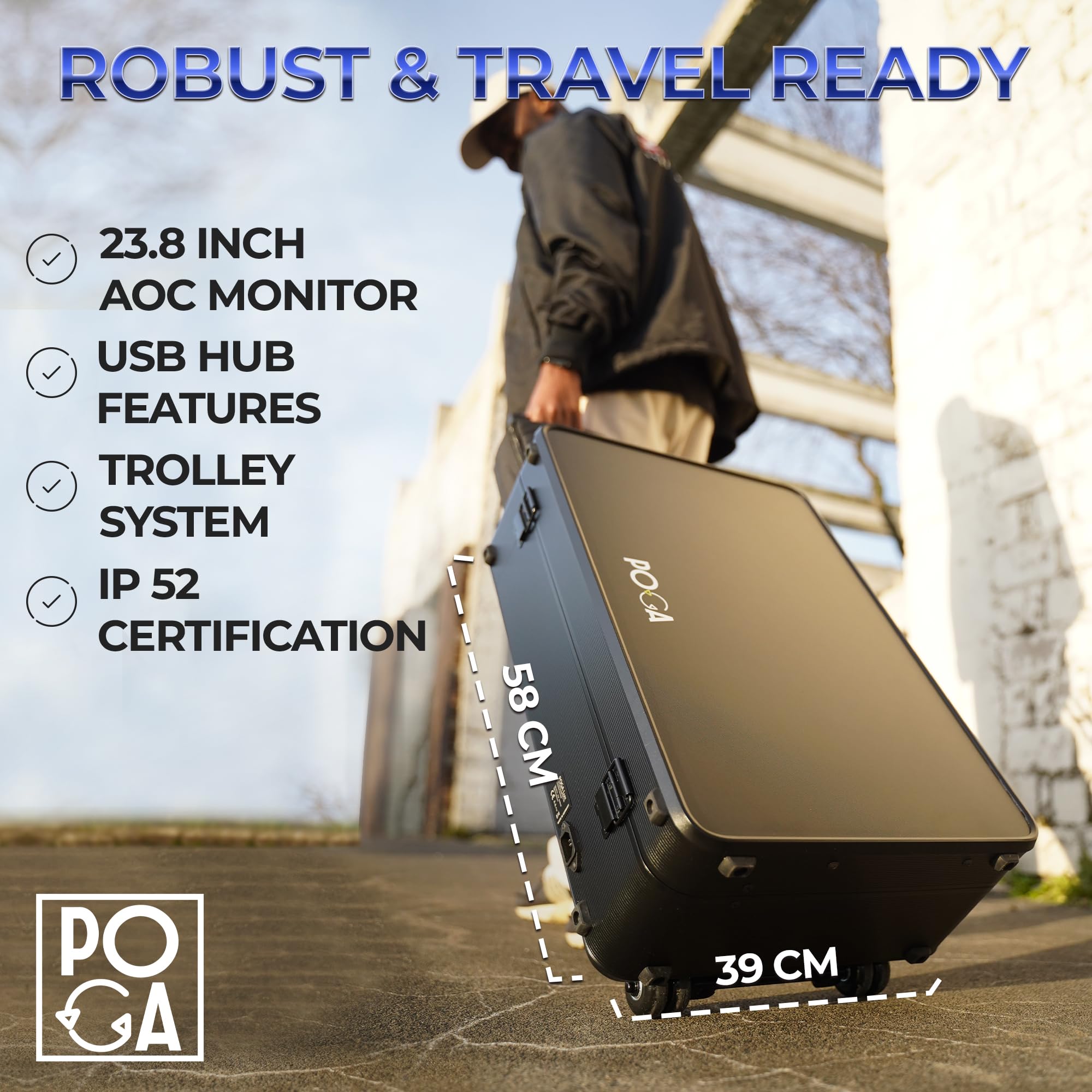 POGA LUX PlayStation 5 Premium Portable Travel Case with Trolley & 24