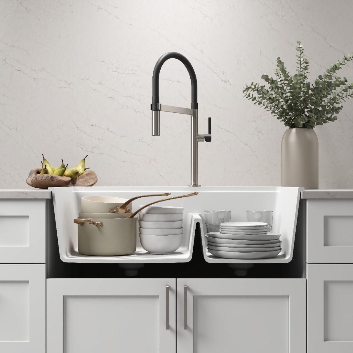 KALIA 31-Inch 50/50 Double Bowl Kitchen Sink - Stainless Steel - 3 Color Options for Modern Home & Restaurant Use
