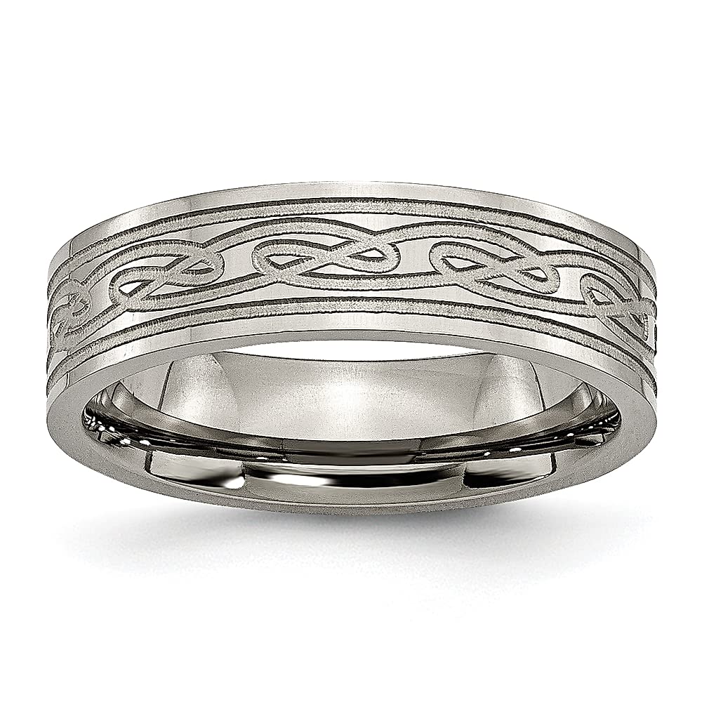 ICE CARATS 6mm Titanium Celtic Knot Band Ring for Men - Wedding, Claddagh & Fashion Jewelry - Durable & Comfortable Gift for Dad, Husband & Boyfriend - Perfect for Anniversaries, Engagements & Everyday Wear