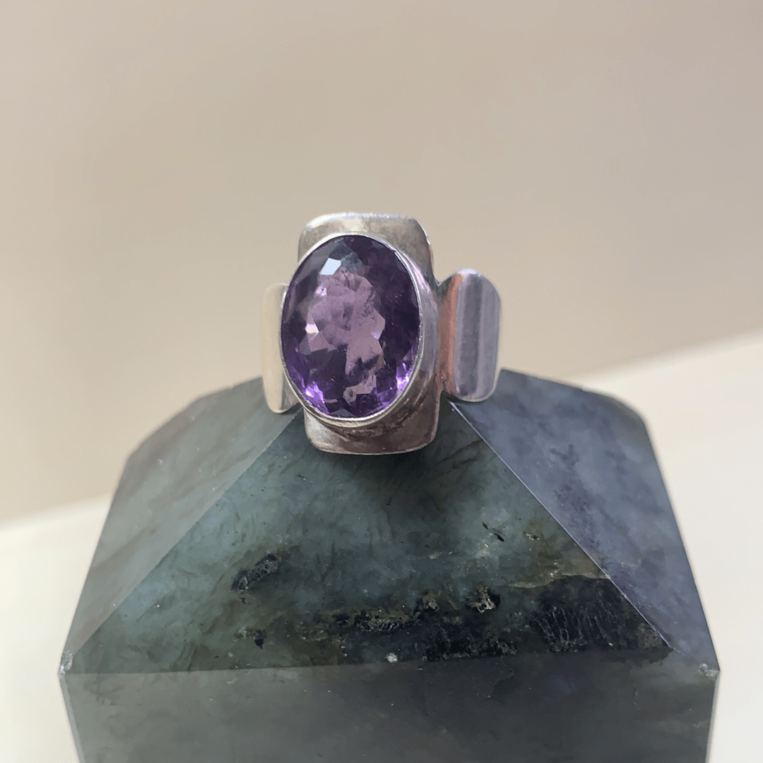 Natural Amethyst Sterling Silver Ring for Women Size 9 | Elegant Purple Gemstone Jewelry Gift for Birthday, Anniversary & Valentine's Day | Perfect for Everyday Wear & Special Occasions