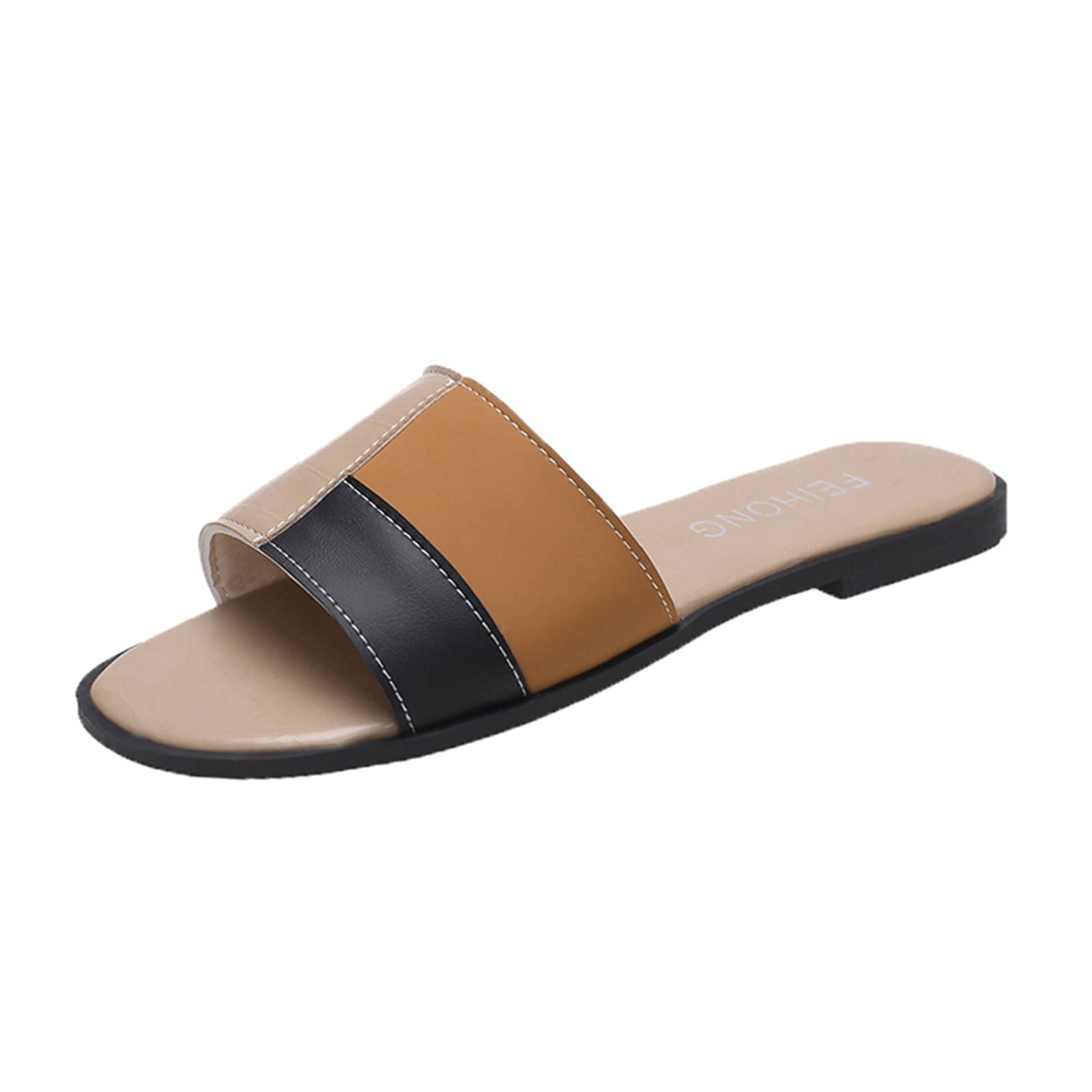 MLAGJSS Women's Bohemian Leather Sandals - Foldable Open-Toe Casual Flat Slippers for Summer | Perfect for Beach, Vacation, and Everyday Wear