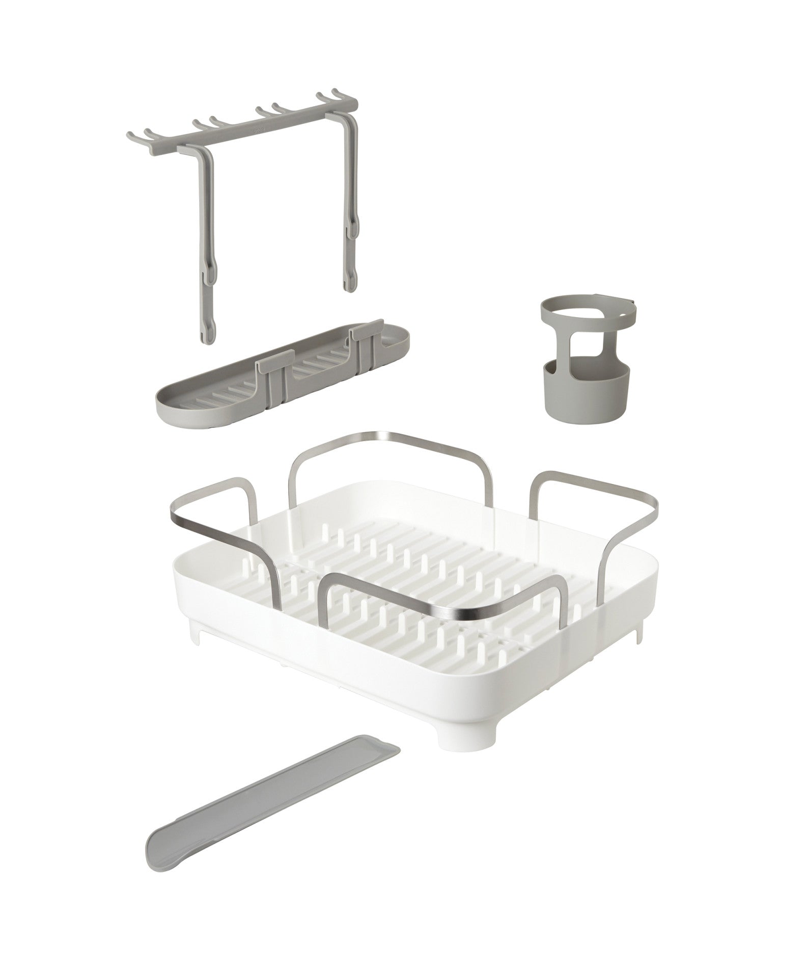 Stainless Steel Dish Drying Rack with Knife Holder & Utensil Storage - Space Saving Kitchen Organizer for Countertop, Sink, or Cabinet - Perfect for Small Apartments & RVs