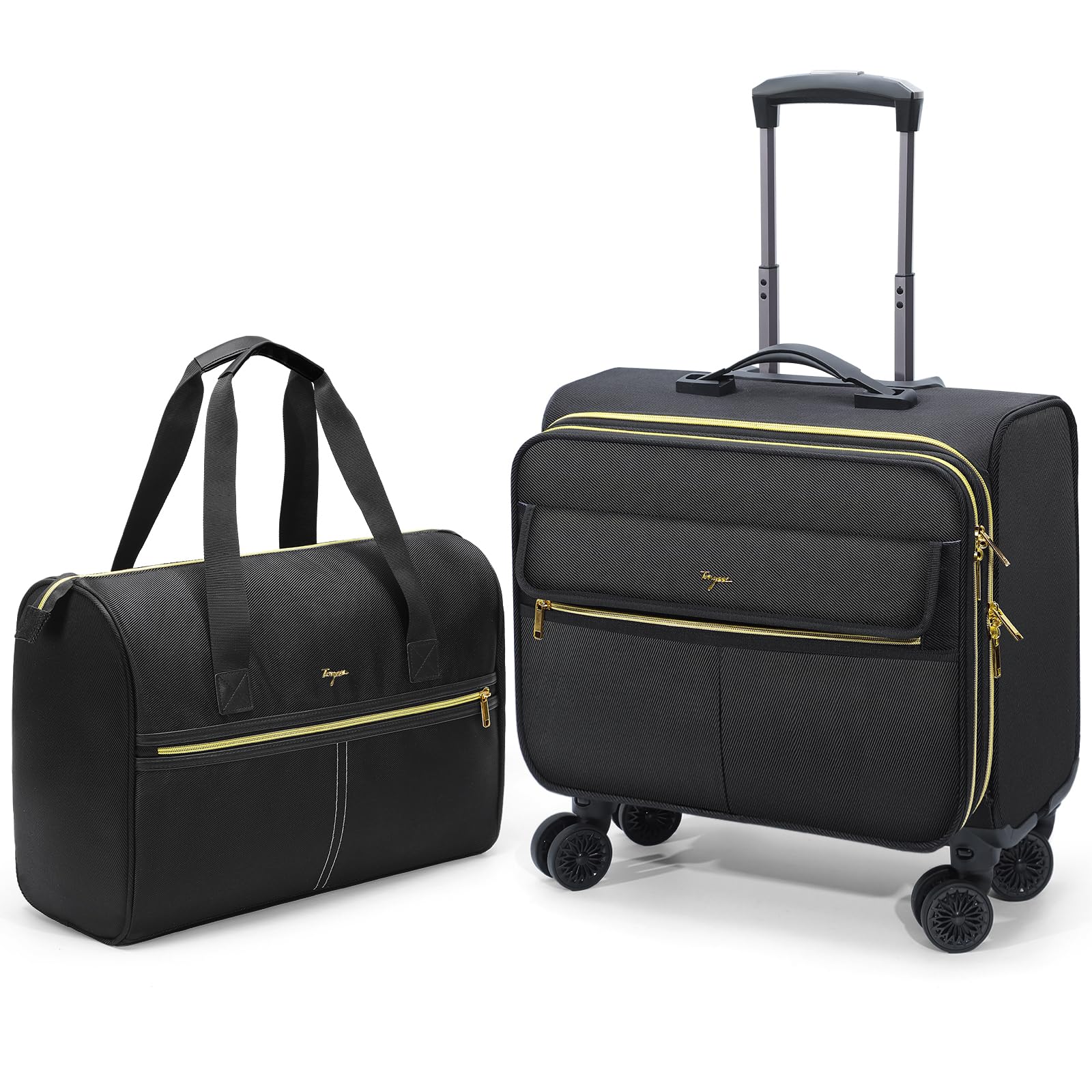 14 Inch Waterproof Rolling Laptop Briefcase - Wheeled Computer Bag for Business Travel | Durable Laptop Case for Men & Women (Black) | Perfect for Airports, Commuting & Office Use
