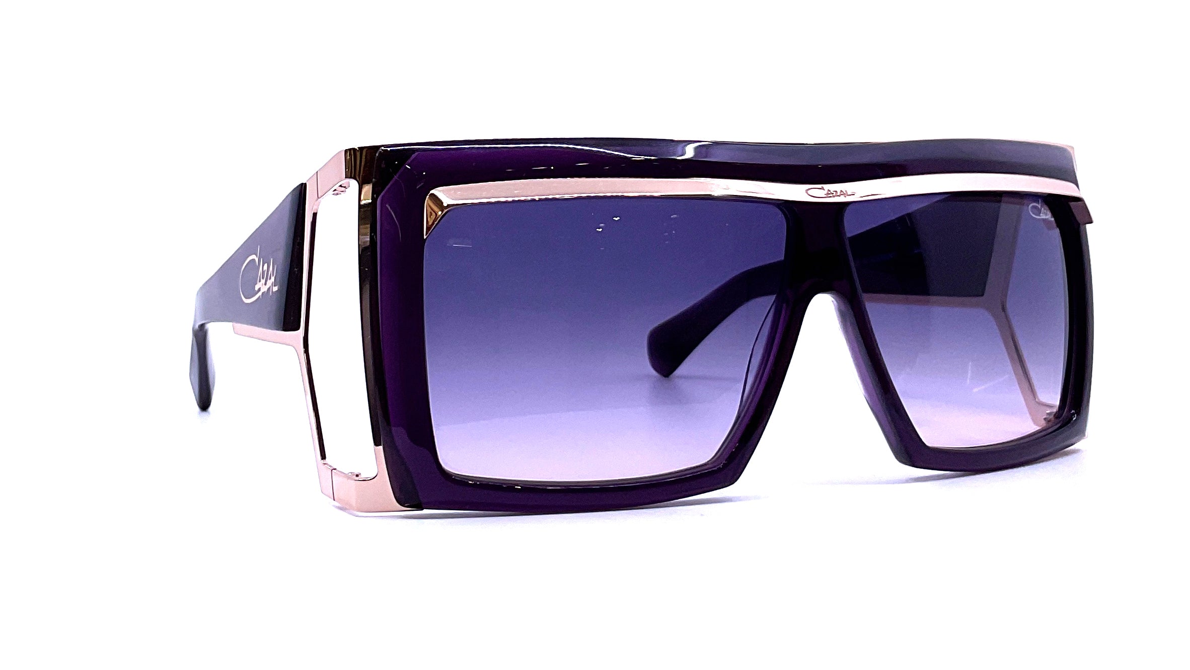 Cazal 300 Sunglasses - Aubergine & Rose Gold Frame, UV Protection, Retro Style for Men & Women - Perfect for Outdoor Activities, Fashion & Travel