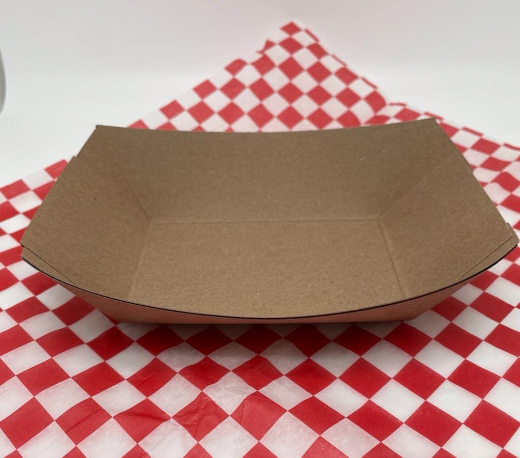 Eco-Friendly Disposable Paper Food Trays - 100% Biodegradable & Recyclable Kraft Material - 8oz Hot/Cold Food Serving Containers for Picnics, BBQs, Parties & Camping (Pack of 100) - Perfect for Outdoor Events, Catering & Home Use