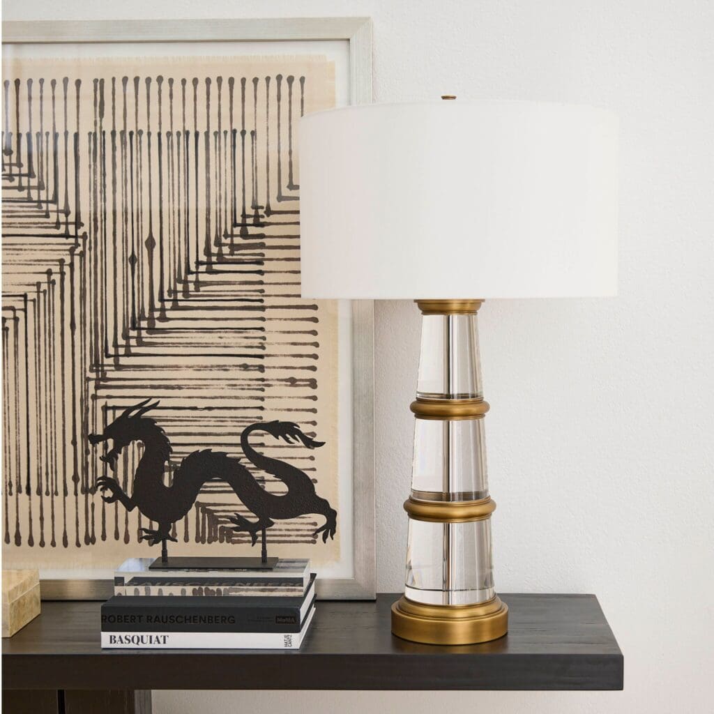 Cyan Design 11713 Bellamy Table Lamp - Crystal & Brass Finish - Elegant Home & Office Lighting for Living Room, Bedroom, or Study Desk