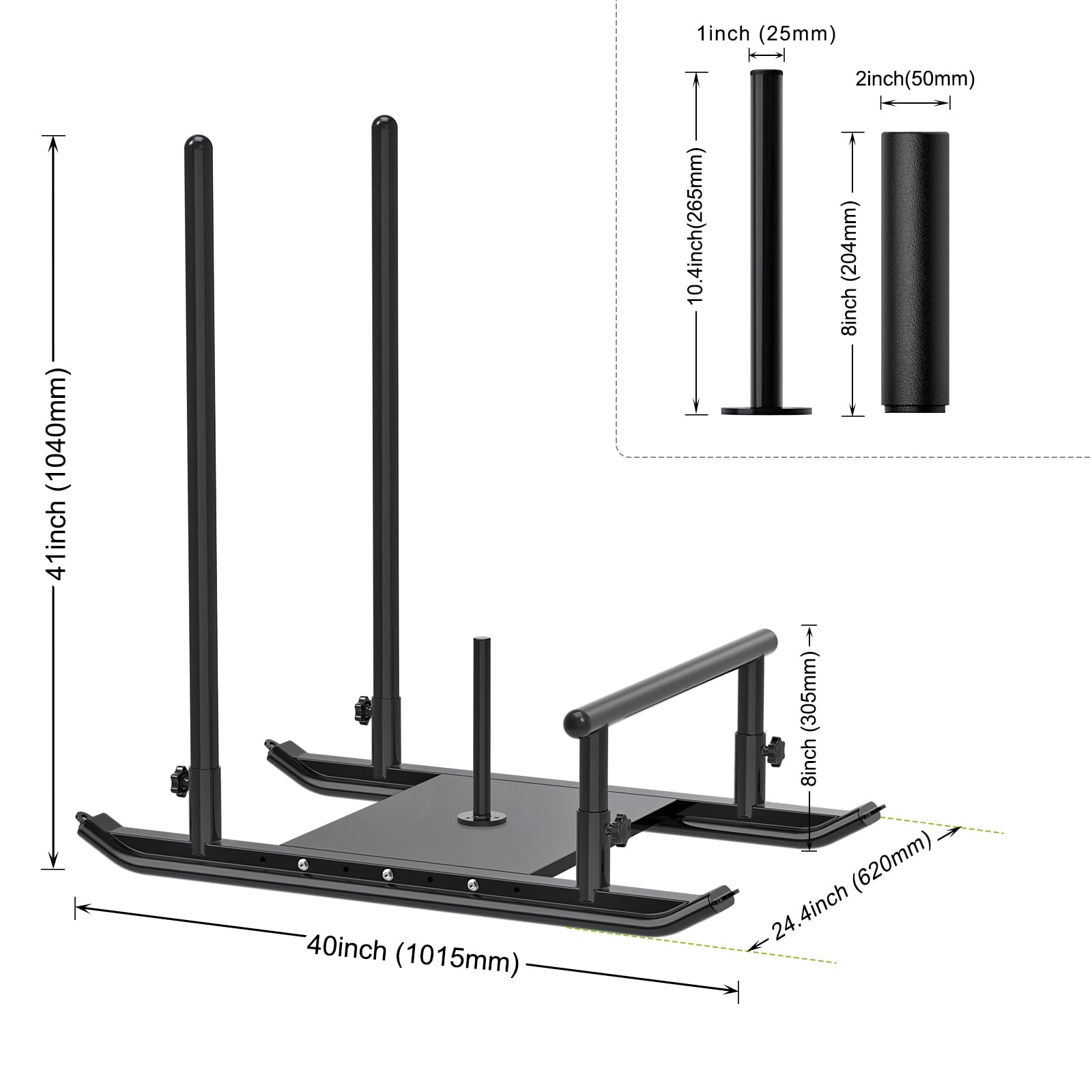 Kipika Heavy-Duty Weight Sled for Strength & Speed Training - Fitness Sled Workout Equipment for Muscle Building & Explosive Power - Compatible with 1