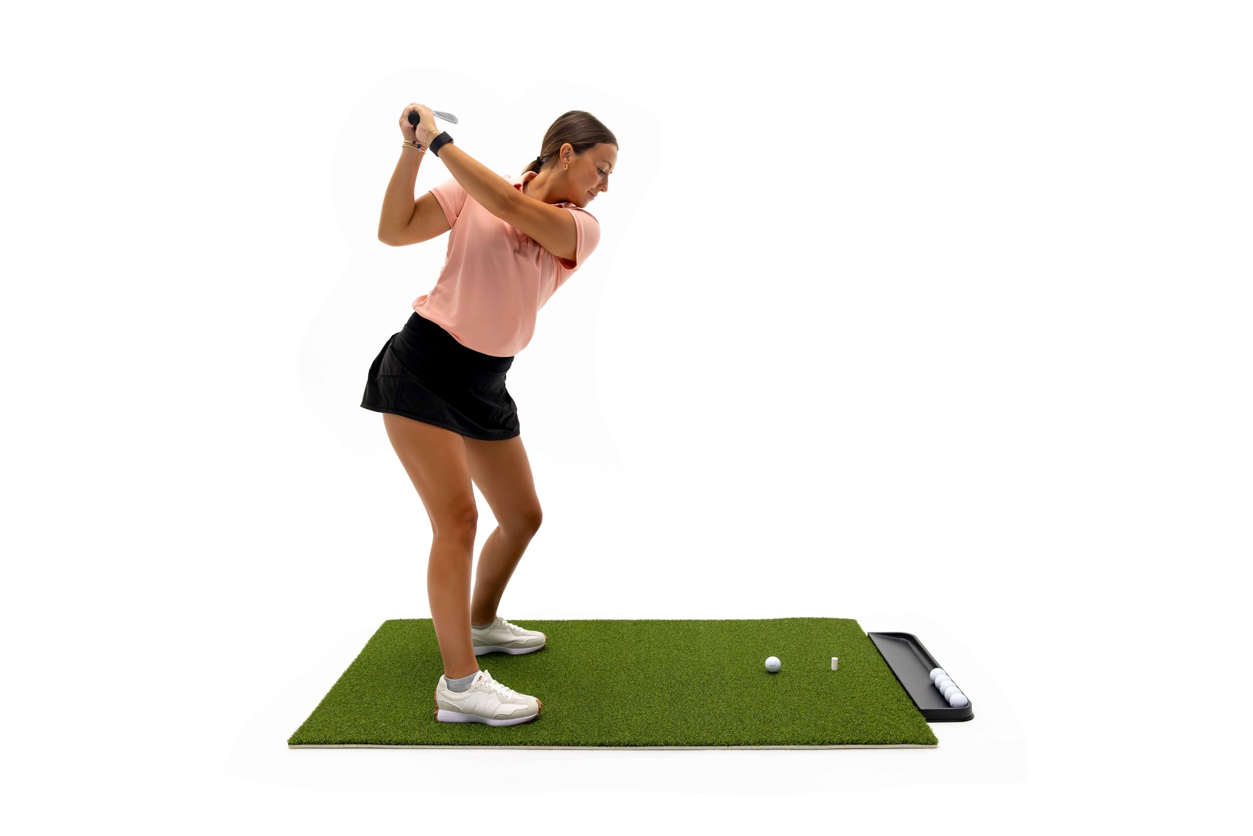 Premium Golf Practice Mat for Indoor & Outdoor Use - Includes Bonus Golf Ball Tray + 3 Rubber Tees | Perfect for Home, Office, Backyard & Driving Range Training