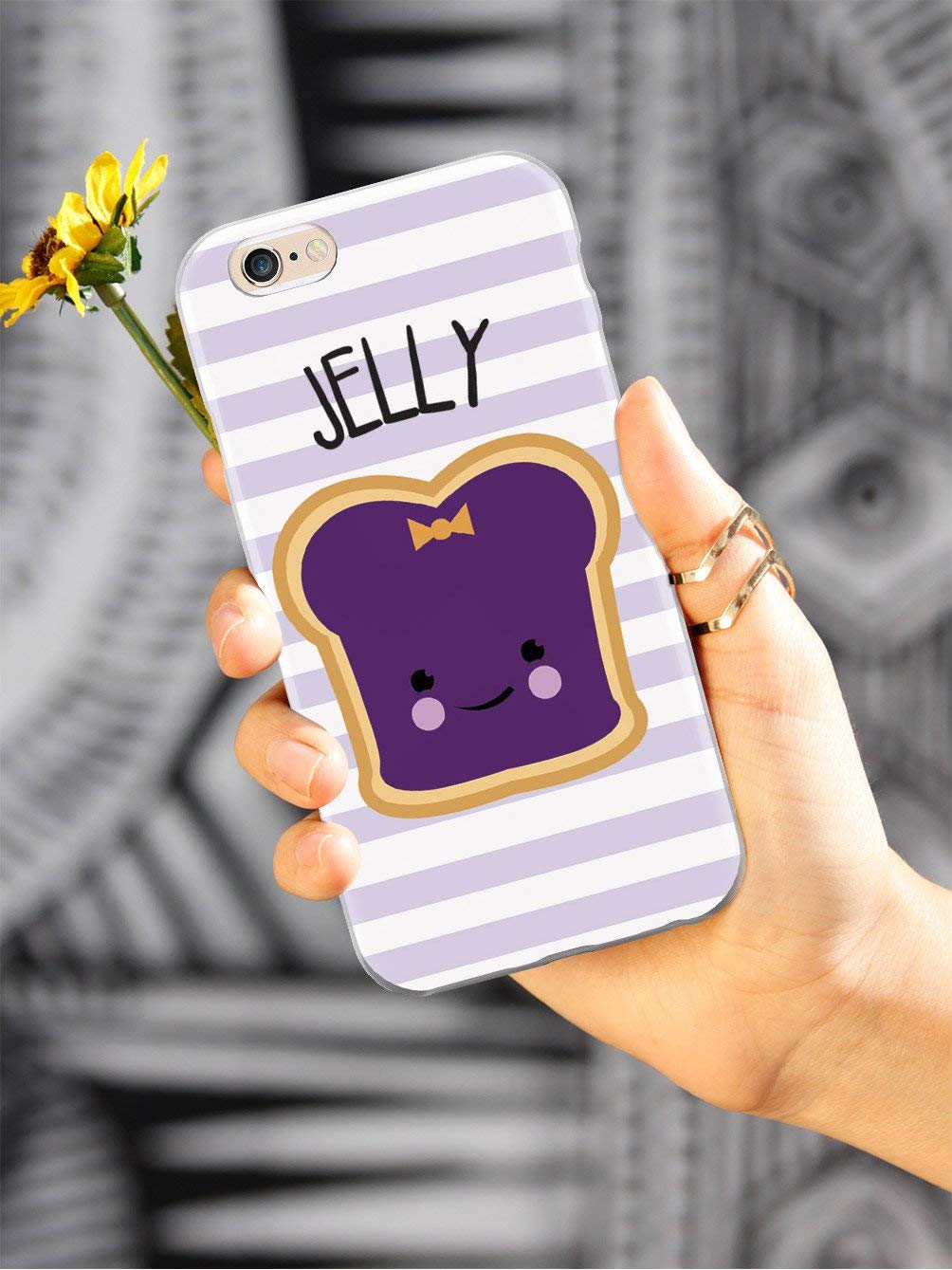 Inspired Cases - Shockproof & Anti-Scratch iPhone 8 Plus Case with 3D Textured Design - Compatible with Apple iPhone 8 Plus - Peanut Butter & Jelly Style - Perfect for Daily Use, Outdoor Activities & Travel Protection