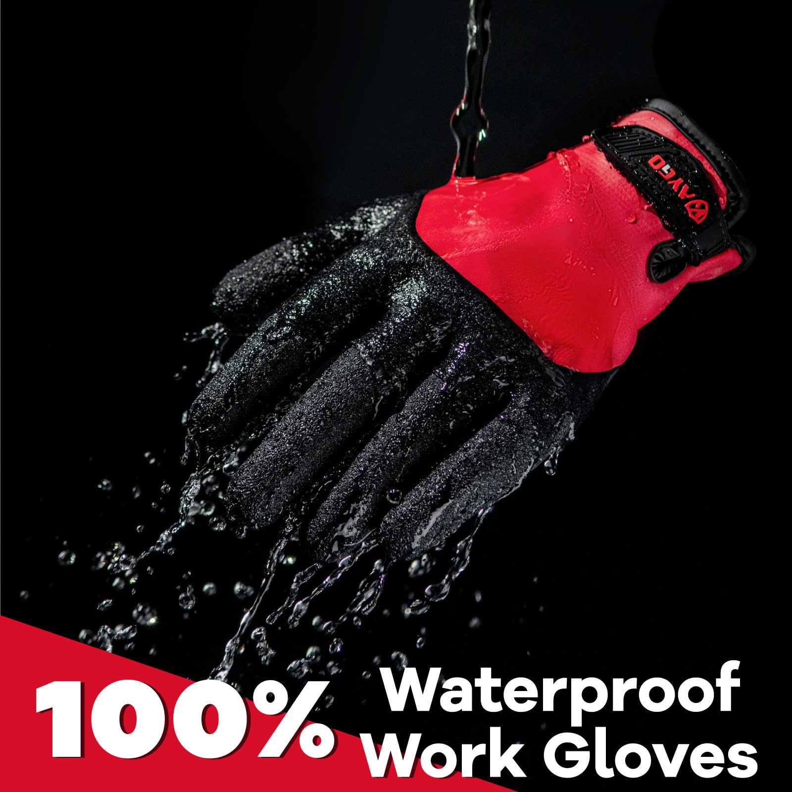 KAYGO Waterproof Thermal Work Gloves for Men & Women - Latex Coated, Acrylic Insulated Winter Gloves for Freezer & Cold Weather - Fine Crinkle Grip (KG140W, Small, Orange) - Ideal for Construction, Warehouse, Outdoor Work & Winter Activities