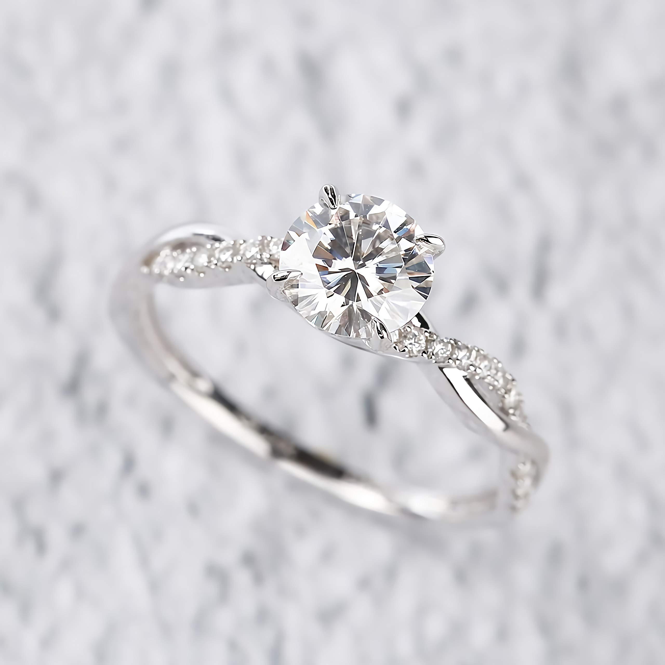1.16 Carat (CTW) Moissanite Engagement Ring for Women - Platinum Plated Sterling Silver Wedding Band, Promise Ring, Anniversary Gift - Perfect for Proposals, Bridal Jewelry & Special Occasions