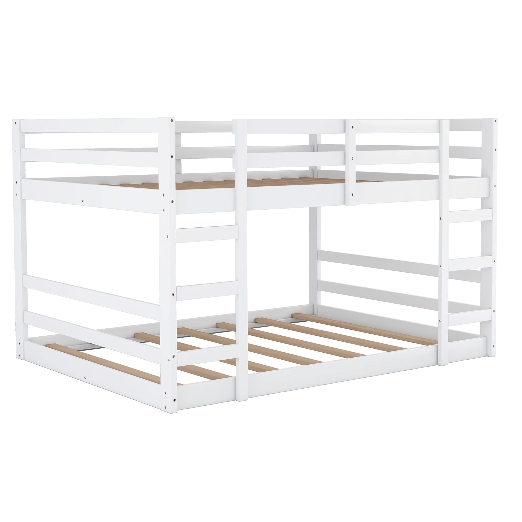 Kids Twin Over Twin Bunk Bed with Stairs & Guardrails - Space-Saving for Boys & Girls Bedrooms