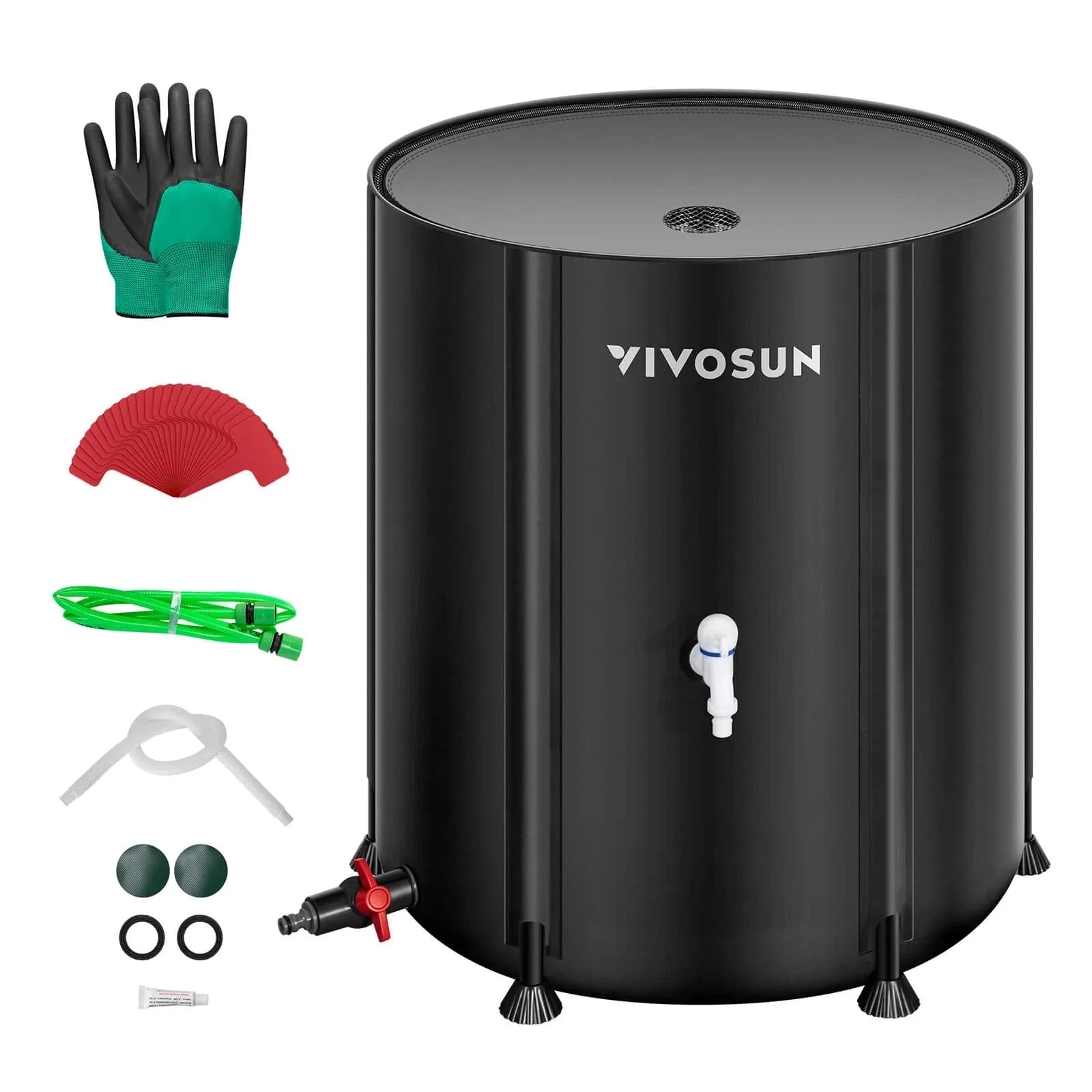 Vivosun 100 Gallon Collapsible Rain Barrel - Water Storage Container for Garden, Lawn & Outdoor Use | Eco-Friendly Rainwater Collection System | Perfect for Irrigation, Emergency Water Supply & Sustainable Living