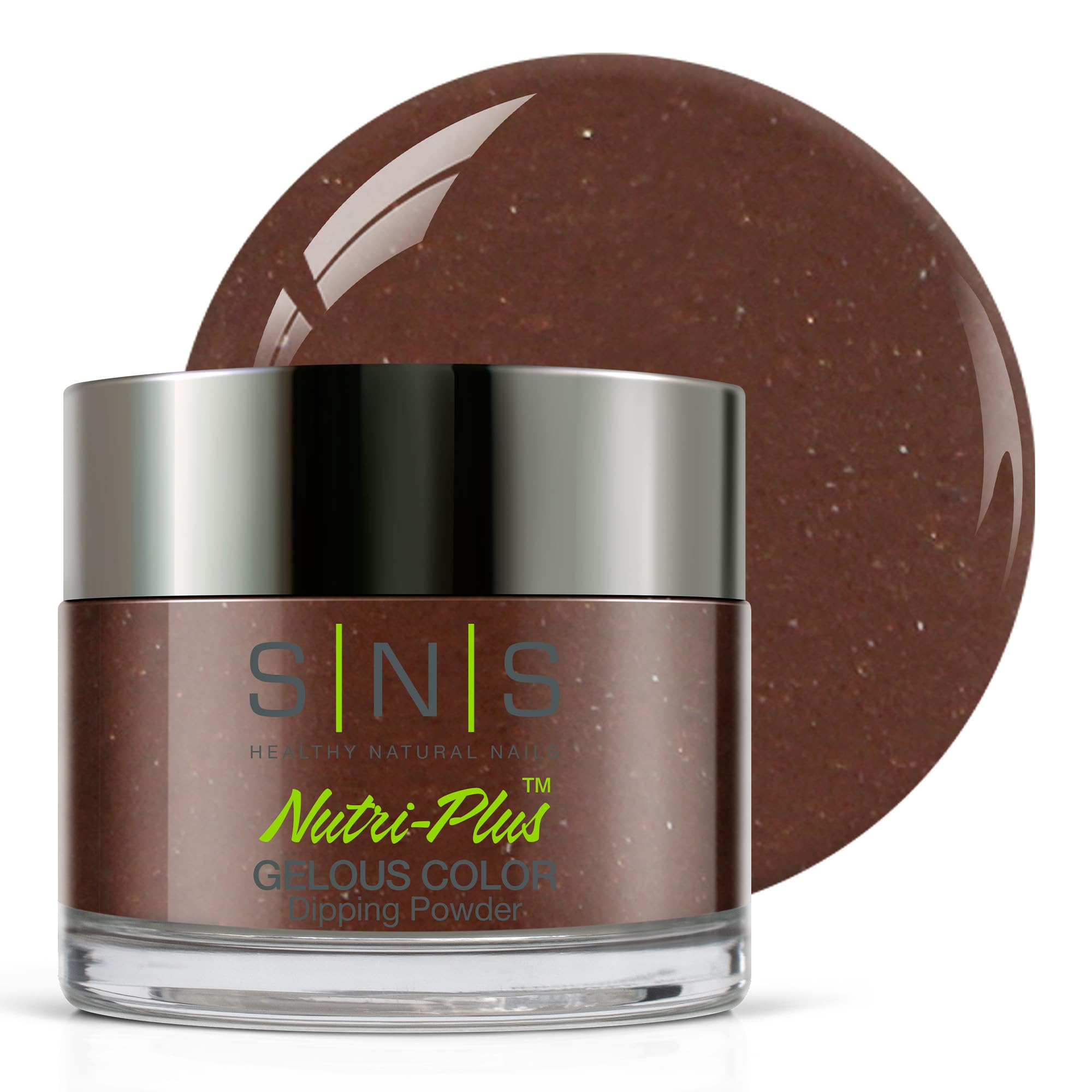 SNS Nail Dip Powder - Beaulieu Brown Shimmer Dipping Powder Kit - Long Lasting 14 Days Gel Polish - No UV Lamp Needed & Low Odor - 1oz for Salon & Home Manicures