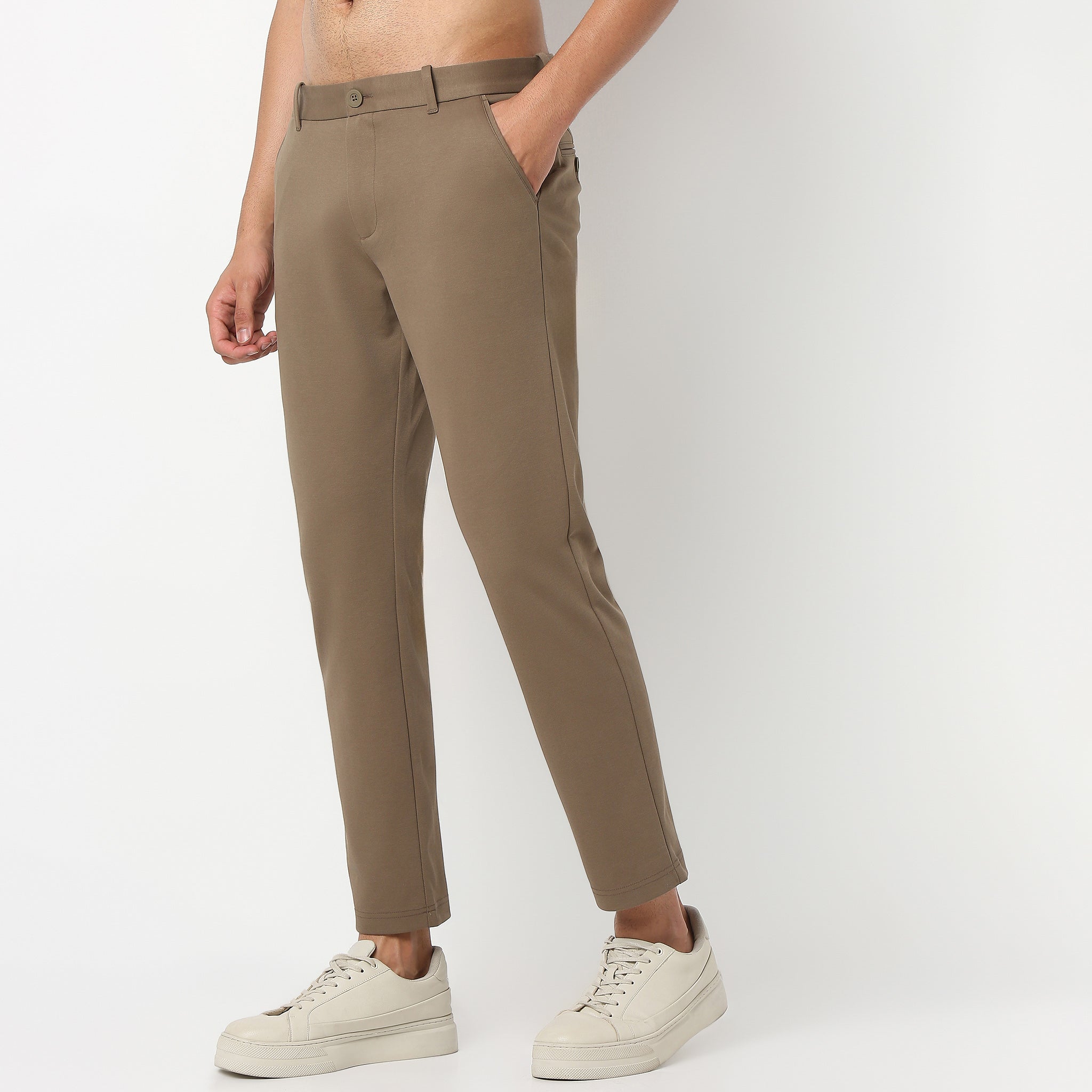 Knit Crop Chinos for Women - Ultimate Comfort with 4-Way Stretch & Flexibility - Perfect for Work, Travel & Casual Wear