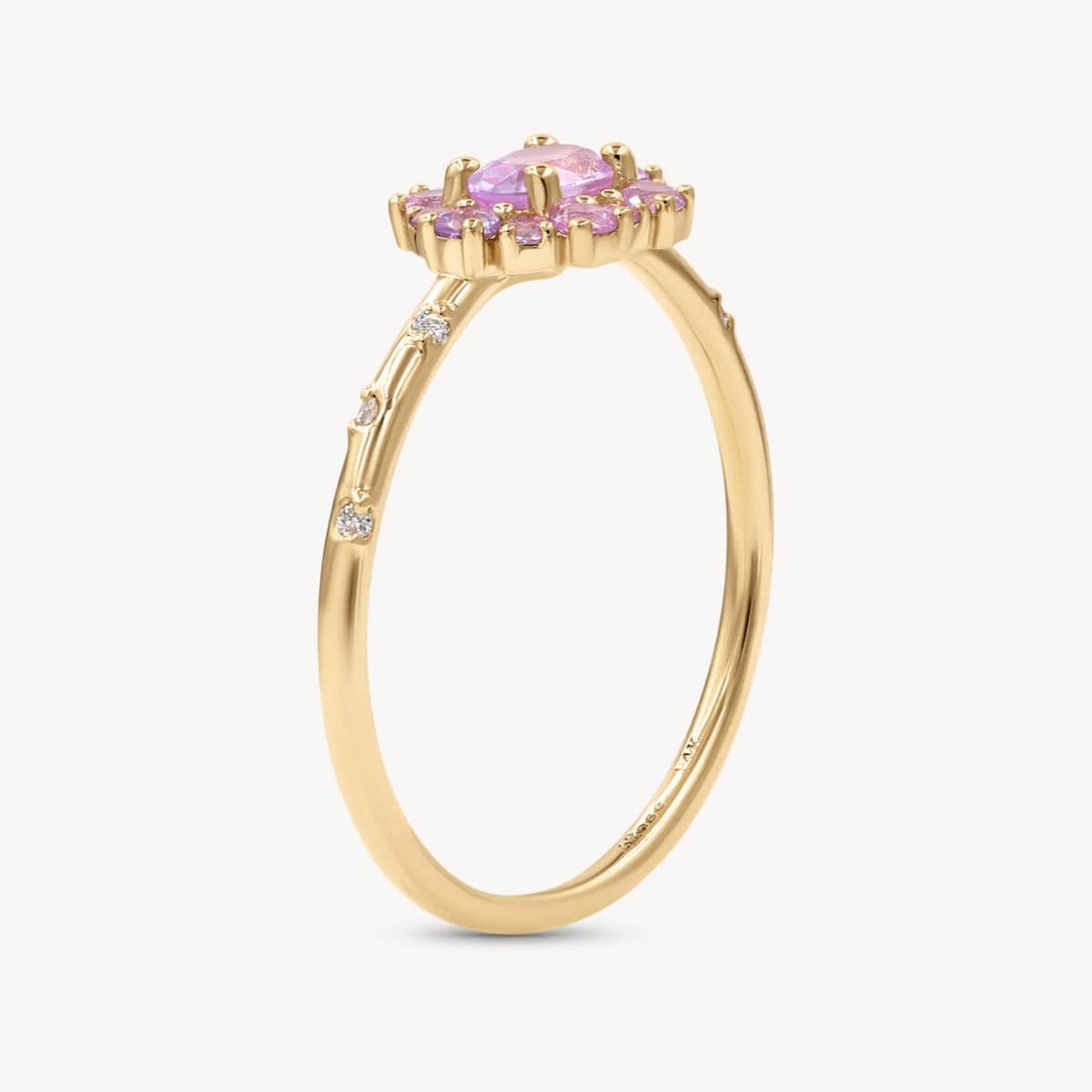 Starry Sakura Sapphire Ring - Elegant Blue Gemstone Jewelry for Women, Perfect for Weddings, Anniversaries & Special Occasions