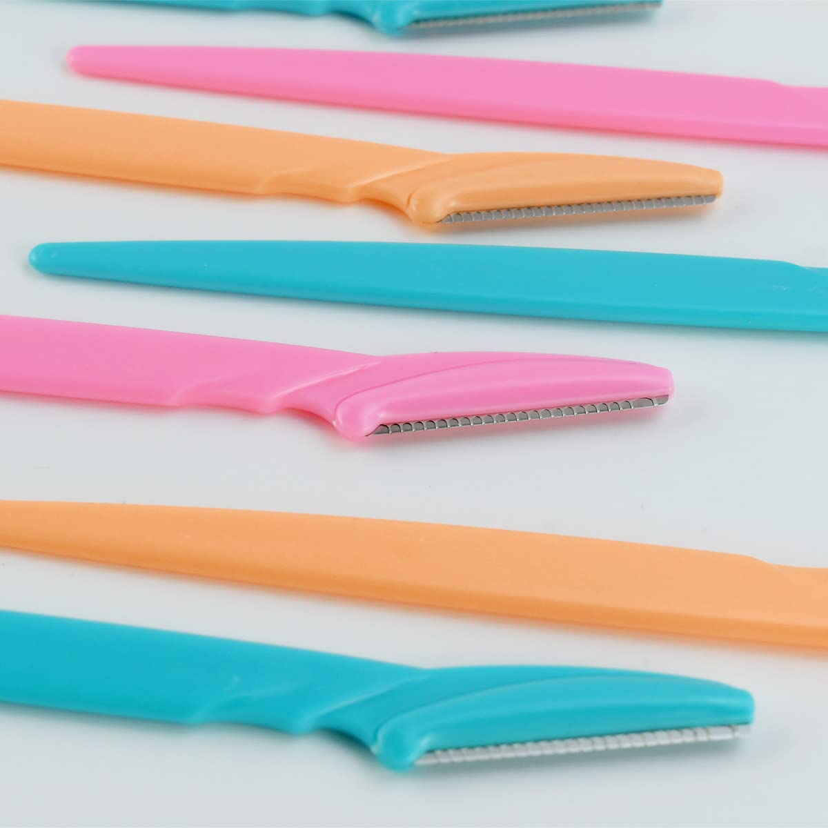 24 Pack Women's Eyebrow Razors - Facial Hair Trimmer & Dermaplaning Tool with Safety Cover, Multipurpose Exfoliating Shaver for Precise Shaping - Perfect for Eyebrow Grooming, Peach Fuzz Removal & At-Home Spa Treatments (Also Great for Men)