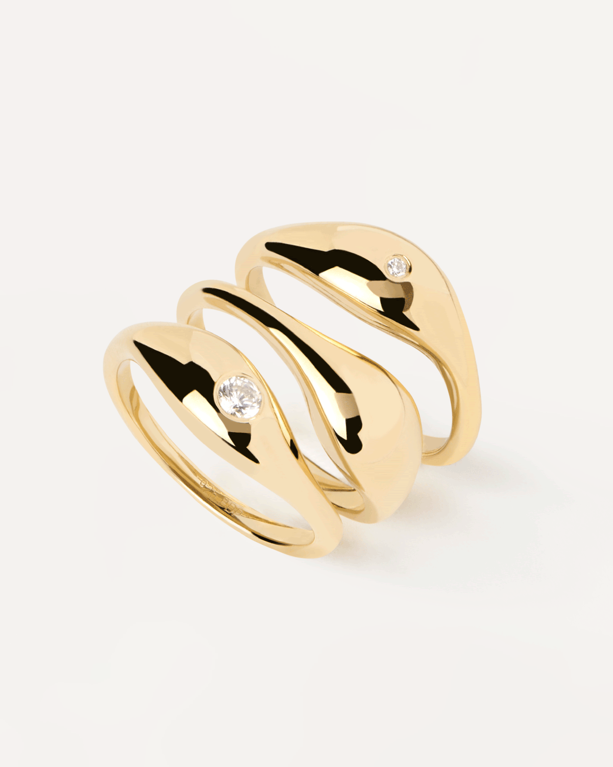 GRID 6 Sugar Ring Set - Dainty Stackable Rings for Women, Minimalist Jewelry Gift for Her - Perfect for Everyday Wear, Layering & Special Occasions