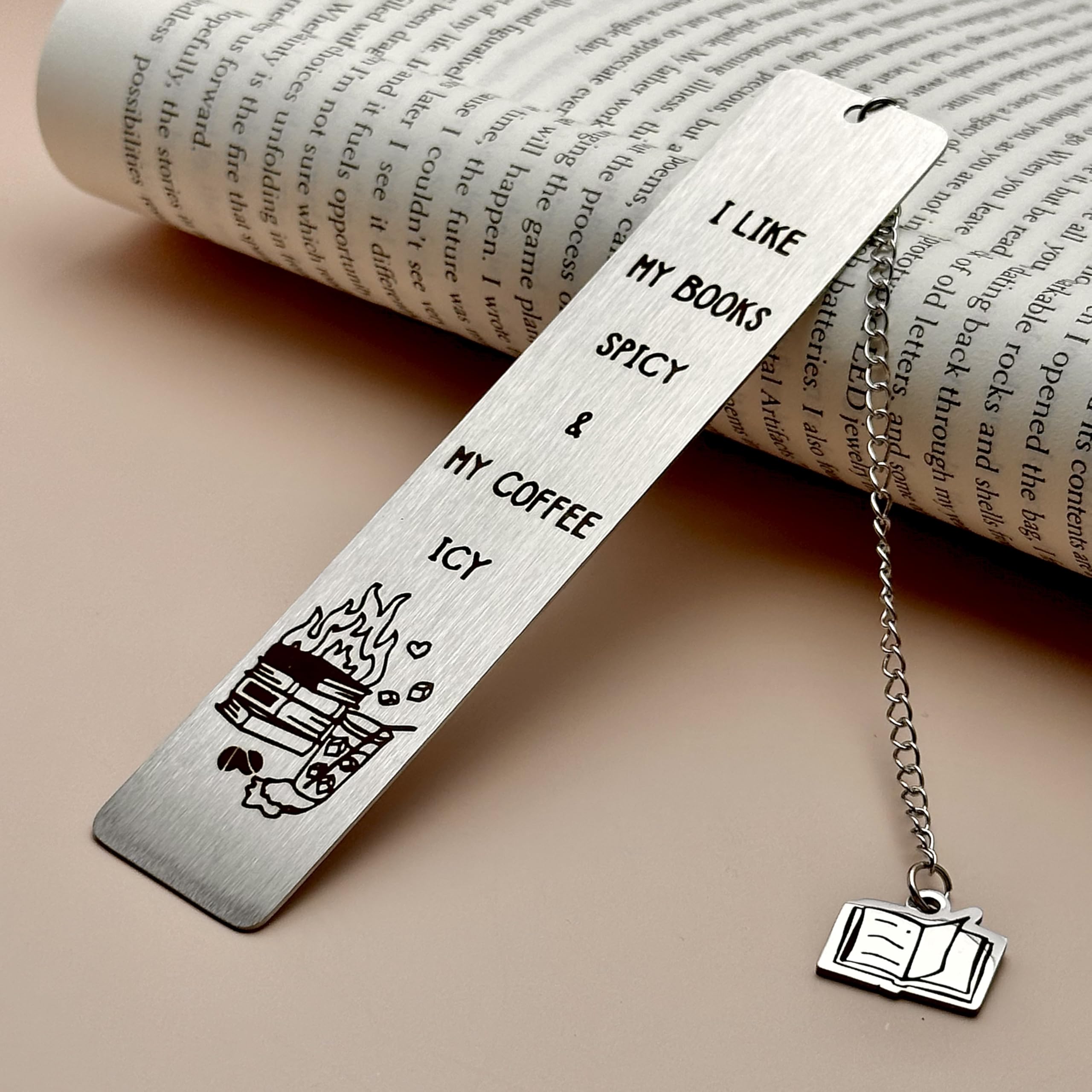Spicy Bookmark for Women - Unique Reading Accessories, Funny Book Lover Gifts for Coffee Drinkers & Book Club Members - Perfect Birthday Present for Readers & Best Friends (Ideal for Book Clubs, Coffee Dates & Reading Nooks)