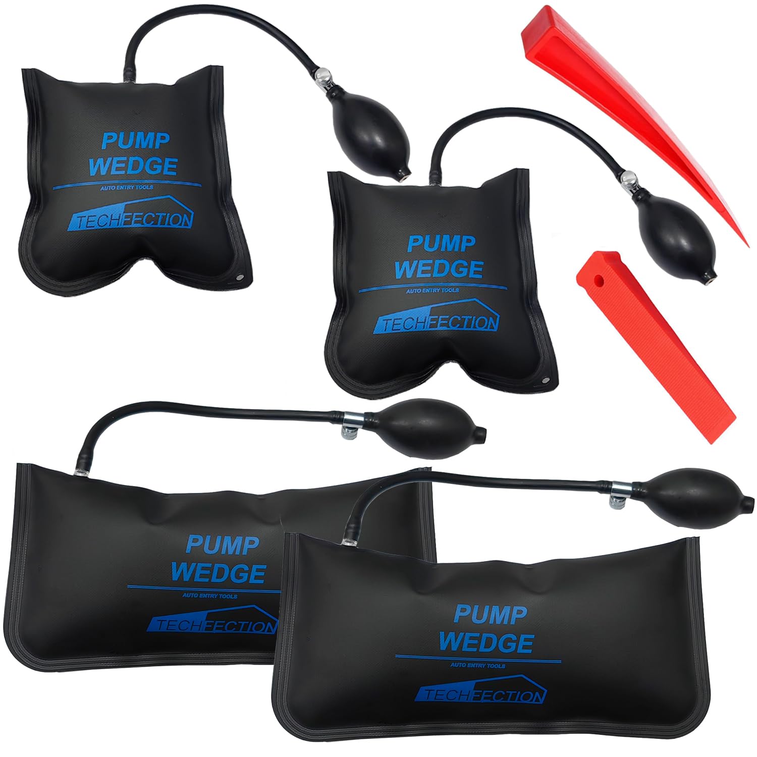 4 Pack Inflatable Air Wedge Pump Set - Heavy Duty DIY Air Cushion Pump for Door/Window Installation, Auto Repair & Glass Work - Portable Hand Tool for Carpenters, Mechanics & Home Improvement