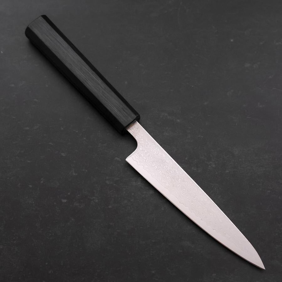 VG-10 Damascus Steel Petty Knife 140mm with Dark Blue Urushi Handle - Perfect for Slicing, Peeling & Precision Kitchen Tasks