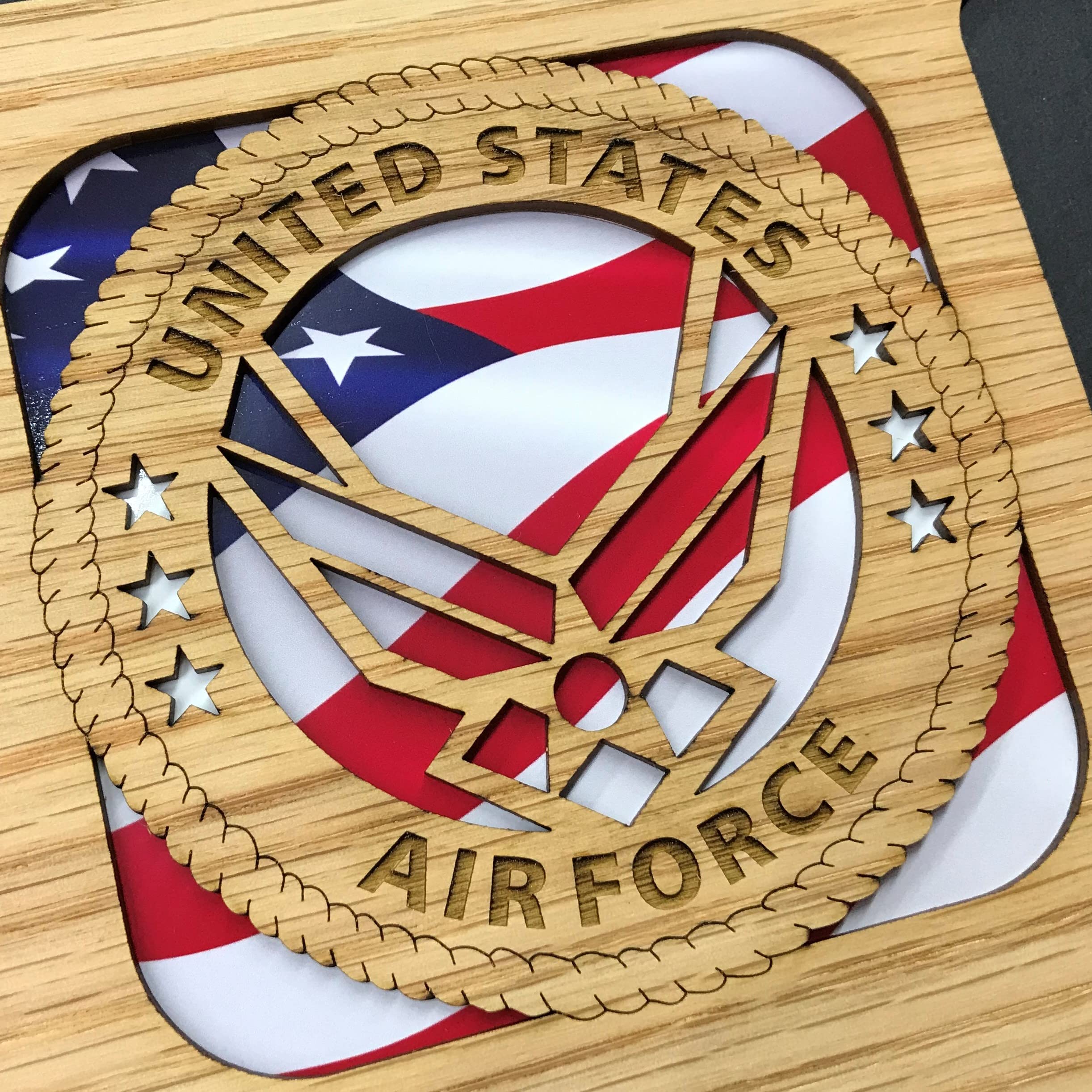 US Air Force Picture Frame 11x14 - Cherry Wood Military Display for Home, Office & Gifts | Perfect for Veterans, Military Families & Patriotic Decor
