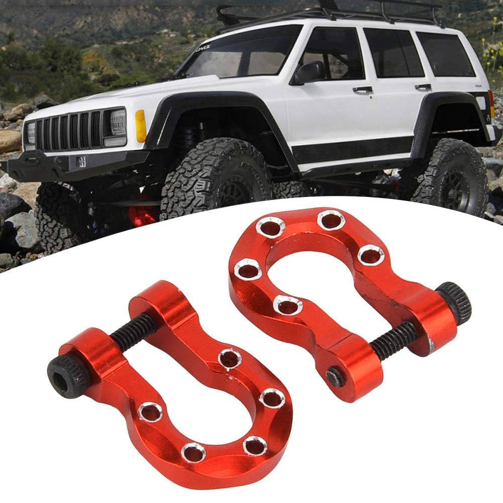 Dilwe 2pcs Metal RC Trailer Hooks for 1/10 Scale Crawler Cars - Compatible with TRAXXAS, Red - Perfect for Off-Road Adventures & RC Car Customization