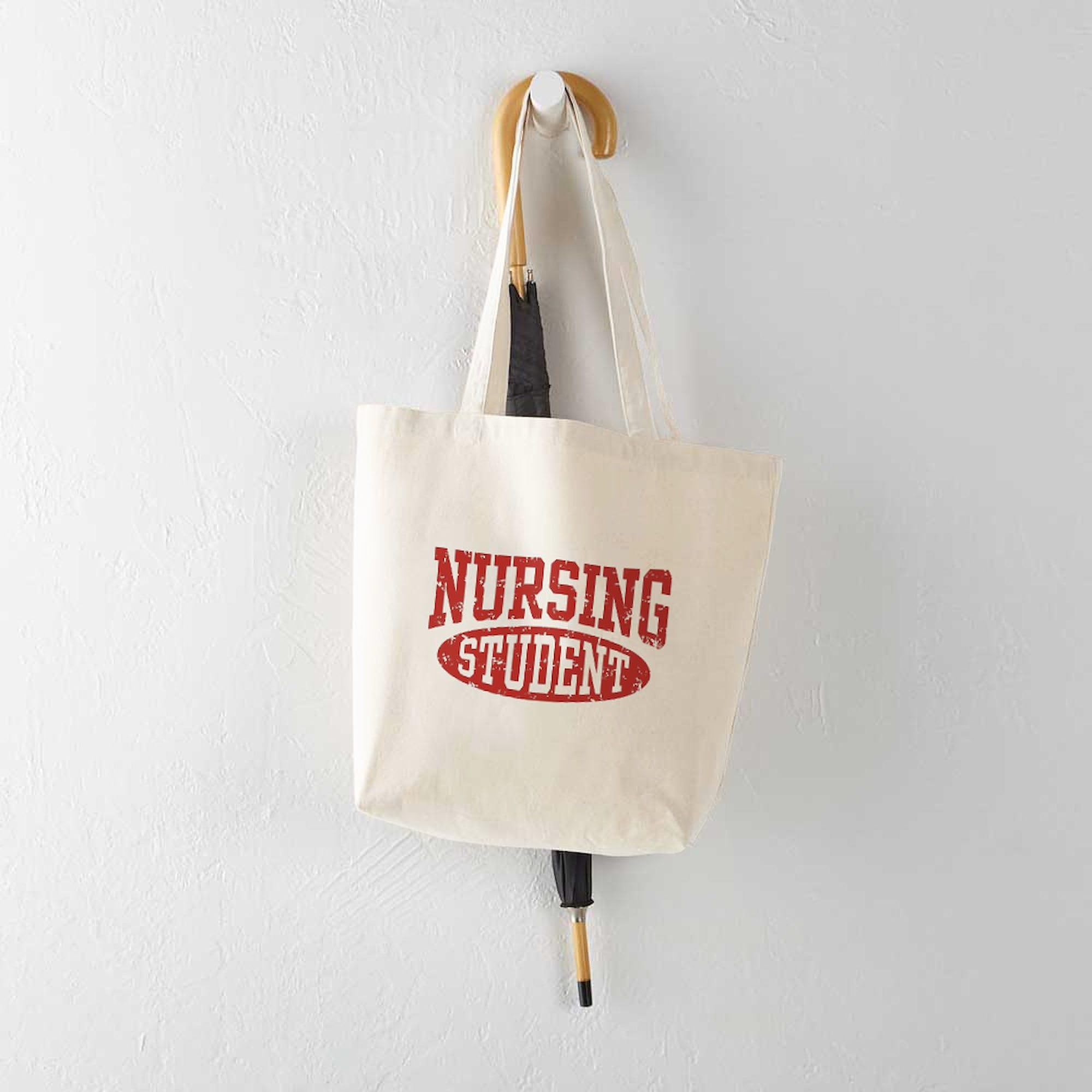 Nursing Student Tote Bag - Natural Canvas Reusable Shopping Bag for Medical School, Clinical Rotations & Everyday Use | Durable & Eco-Friendly