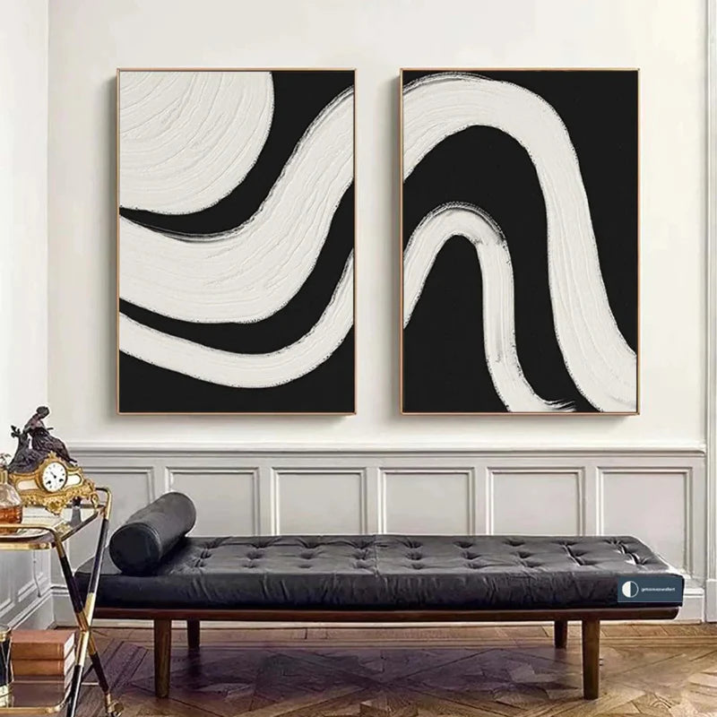 Abstract Tranquility Set of 2 Wall Art Paintings - Modern Minimalist Canvas Prints for Living Room, Bedroom & Office Decor #WS016