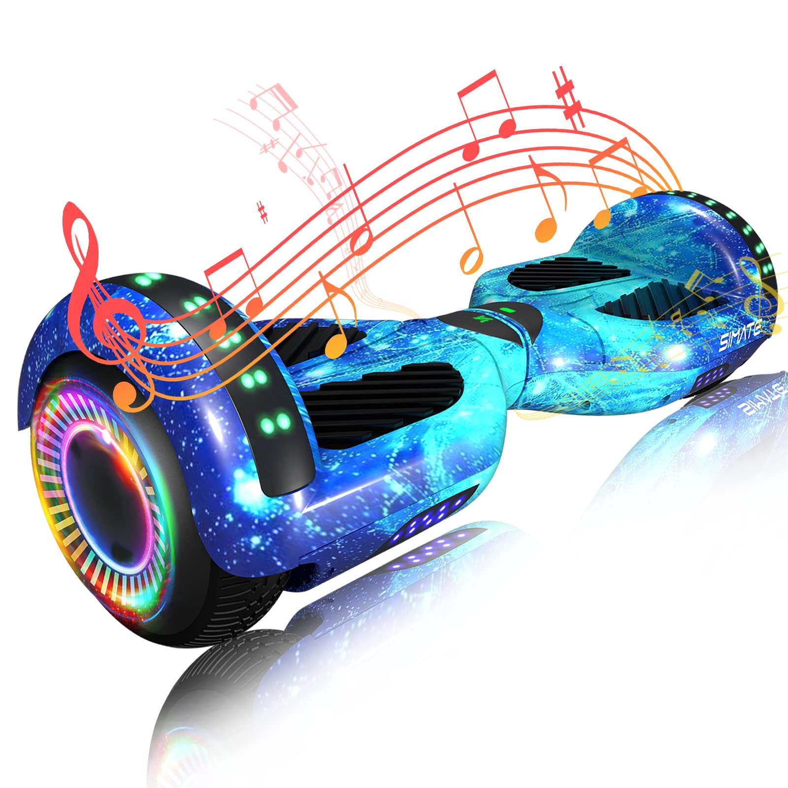 Electric Scooter with Bluetooth Speaker & Colorful LED Lights - Fun Ride for Kids, Teens & Adults - Perfect Gift for All Ages - Great for Commuting, Outdoor Play & Neighborhood Cruising
