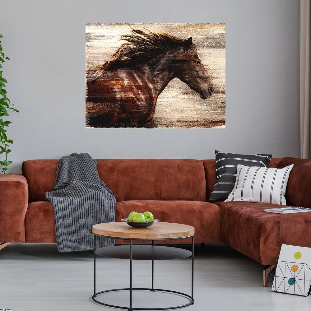 Majestic Motion Fine Art Canvas Wall Decor by Belle Maison - 32x24 Inches Ready to Hang Painting for Living Room, Bedroom, Office - Perfect for Home Decor & Gift Giving