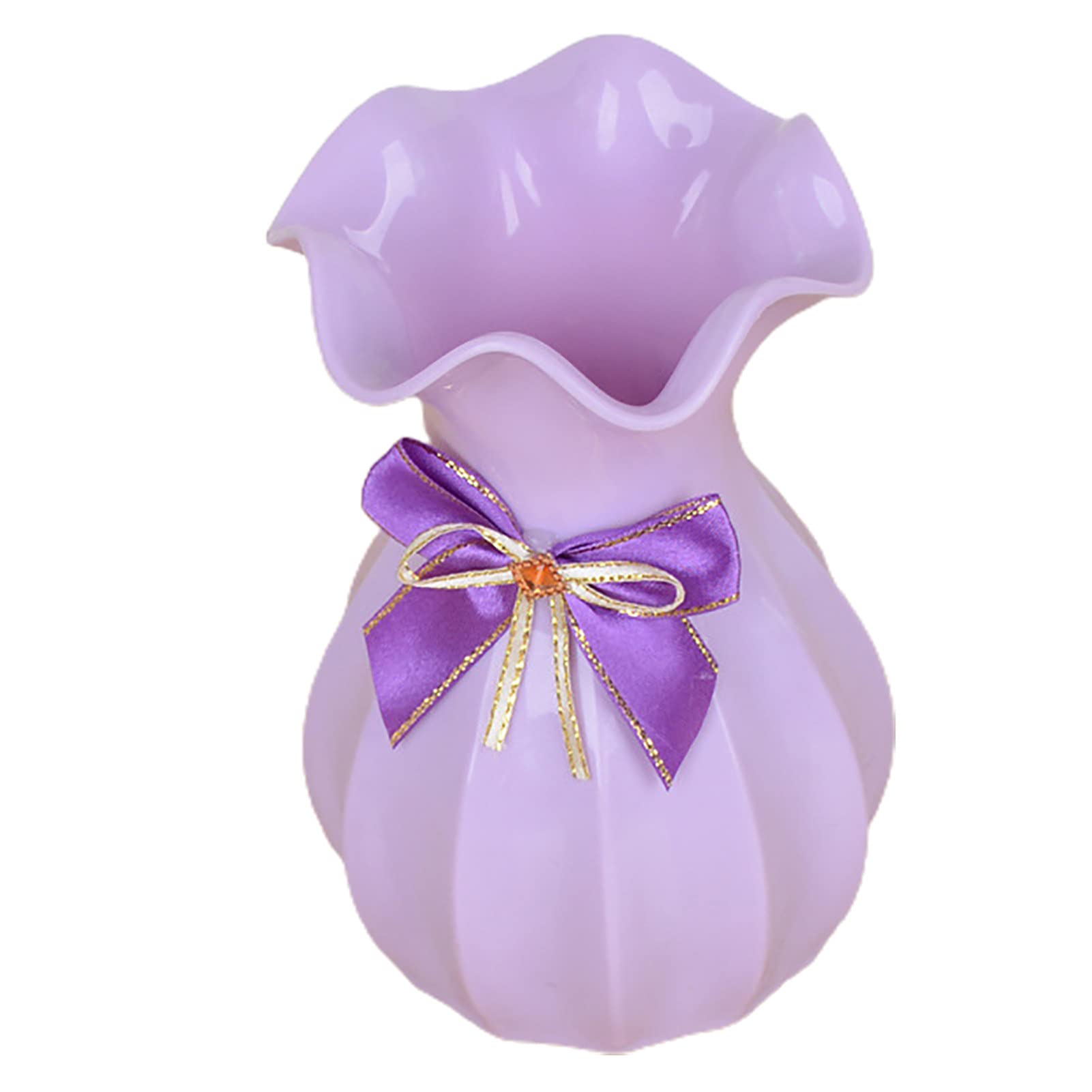 SANWOOD Shatterproof Mini Lotus Leaf Vase - Purple Imitation Ceramic Flower Vase for Home Decor, Desktop, Living Room, Bedroom & Office | Perfect for Fresh Flowers, Centerpieces & Gift Giving