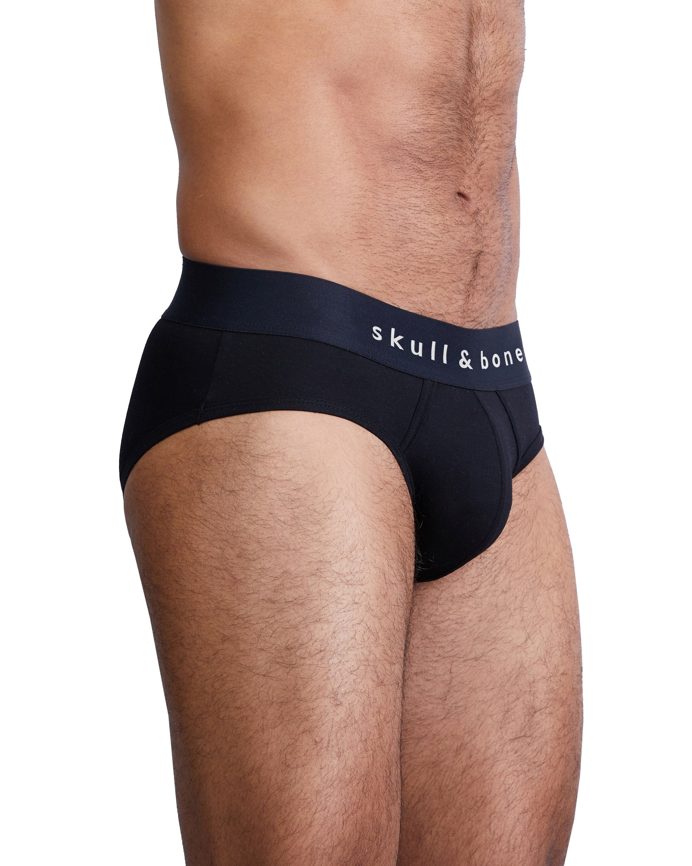 Just the Bones Brief Black - Minimalist Men's Underwear for Comfort & Style - Perfect for Everyday Wear, Gym & Lounge