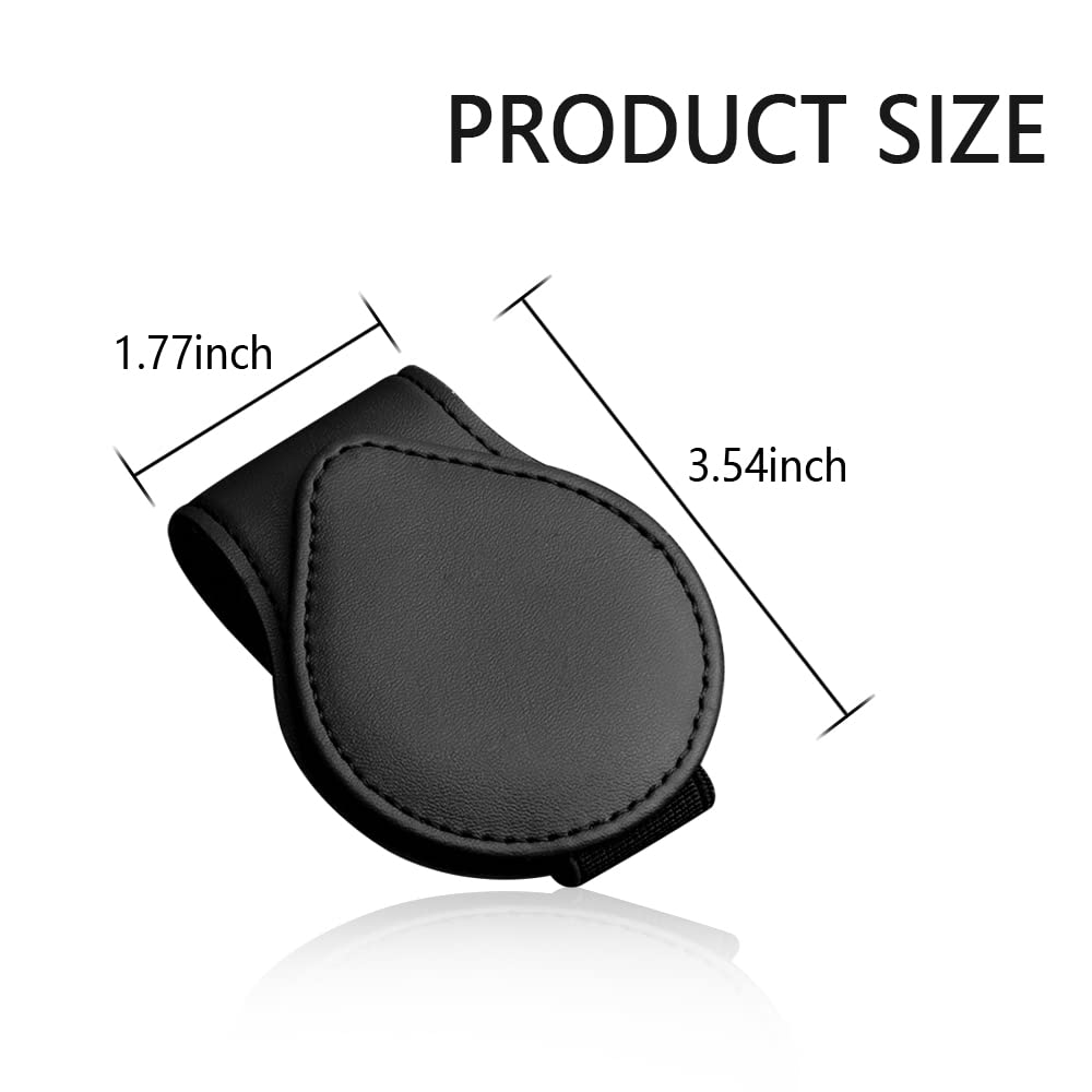 OFBAND Magnetic Sunglass Holder for Car Visor - PU Leather Car Organizer for Glasses, Tickets & Cards - Universal Car Accessories Interior (Black) - Perfect for Road Trips, Commuting & Keeping Your Car Tidy