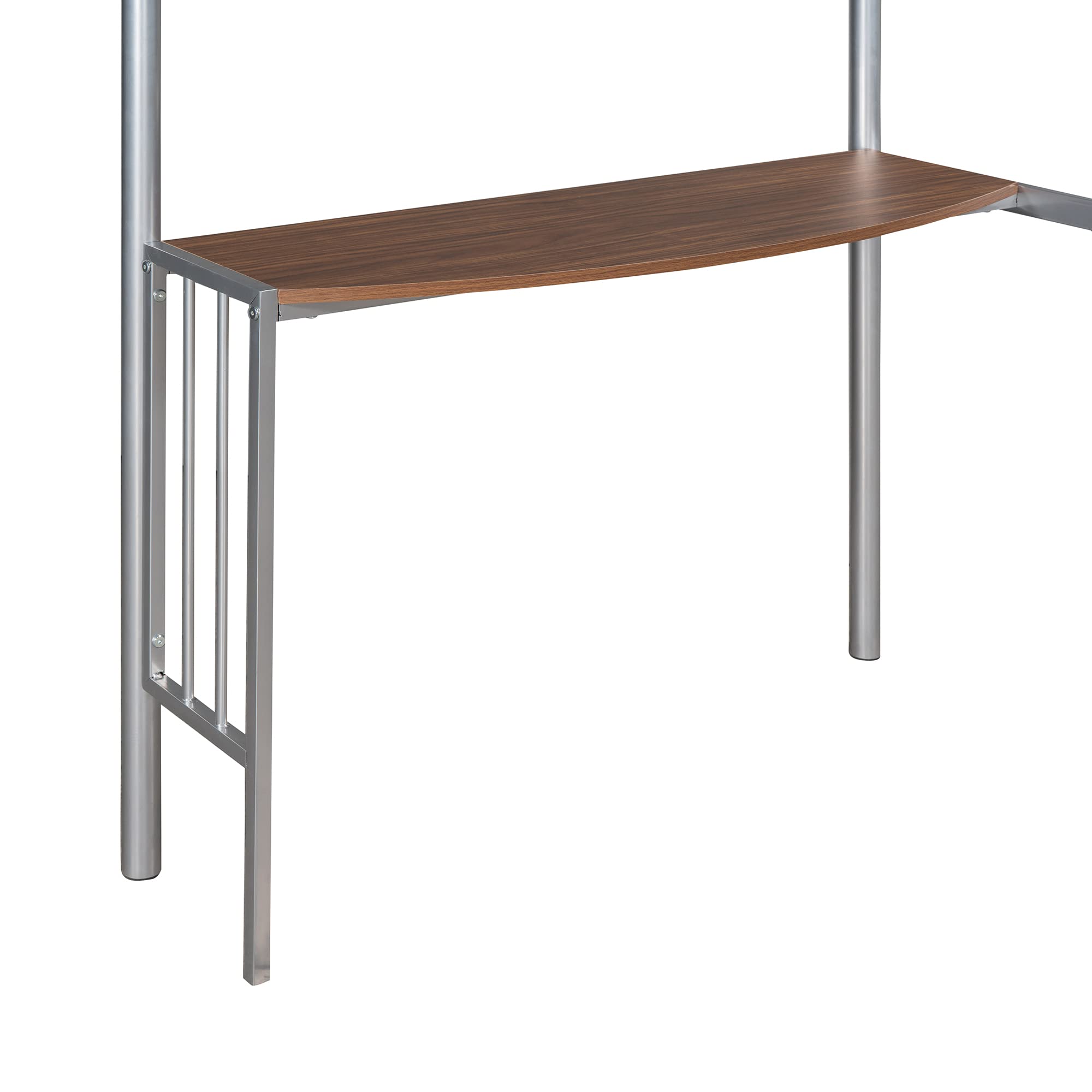 Harper & Bright Designs Twin Over Full Bunk Bed with Study Desk - Metal Bunk Bed for Kids & Teens - Converts to Loft Bed or Platform Bed - Space Saving Bedroom Furniture for Small Rooms - Silver Finish (New)