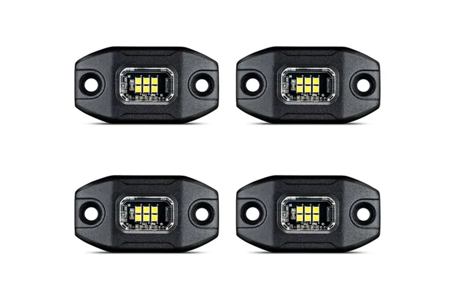 Borne Off Road Rock Light Kit - 4pcs with Long Harness for Jeep, Truck, ATV & UTV - Perfect for Night Off-Roading & Trail Adventures